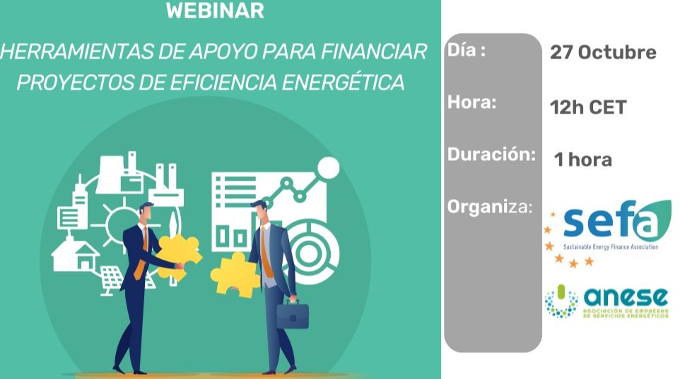 Webinar: Herramientas de apoyo para financiar proyectos de eficiencia energética
