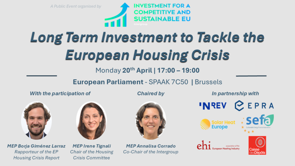 SEFA Joins the Investment Intergroup Discussion on Financing Europe’s Affordable and Sustainable Housing