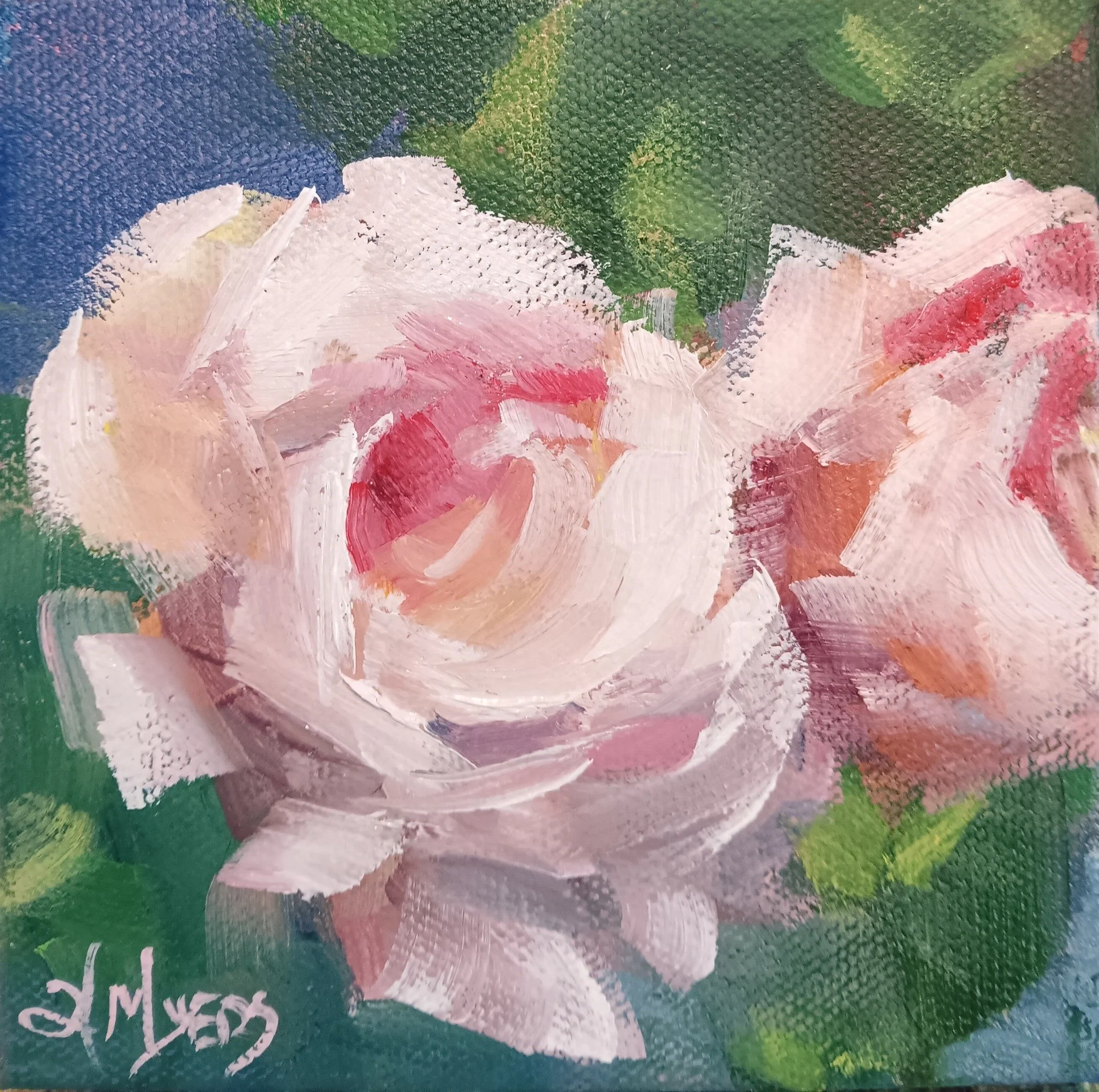 "Full Bloom"...5x5 oil on canvas...$55