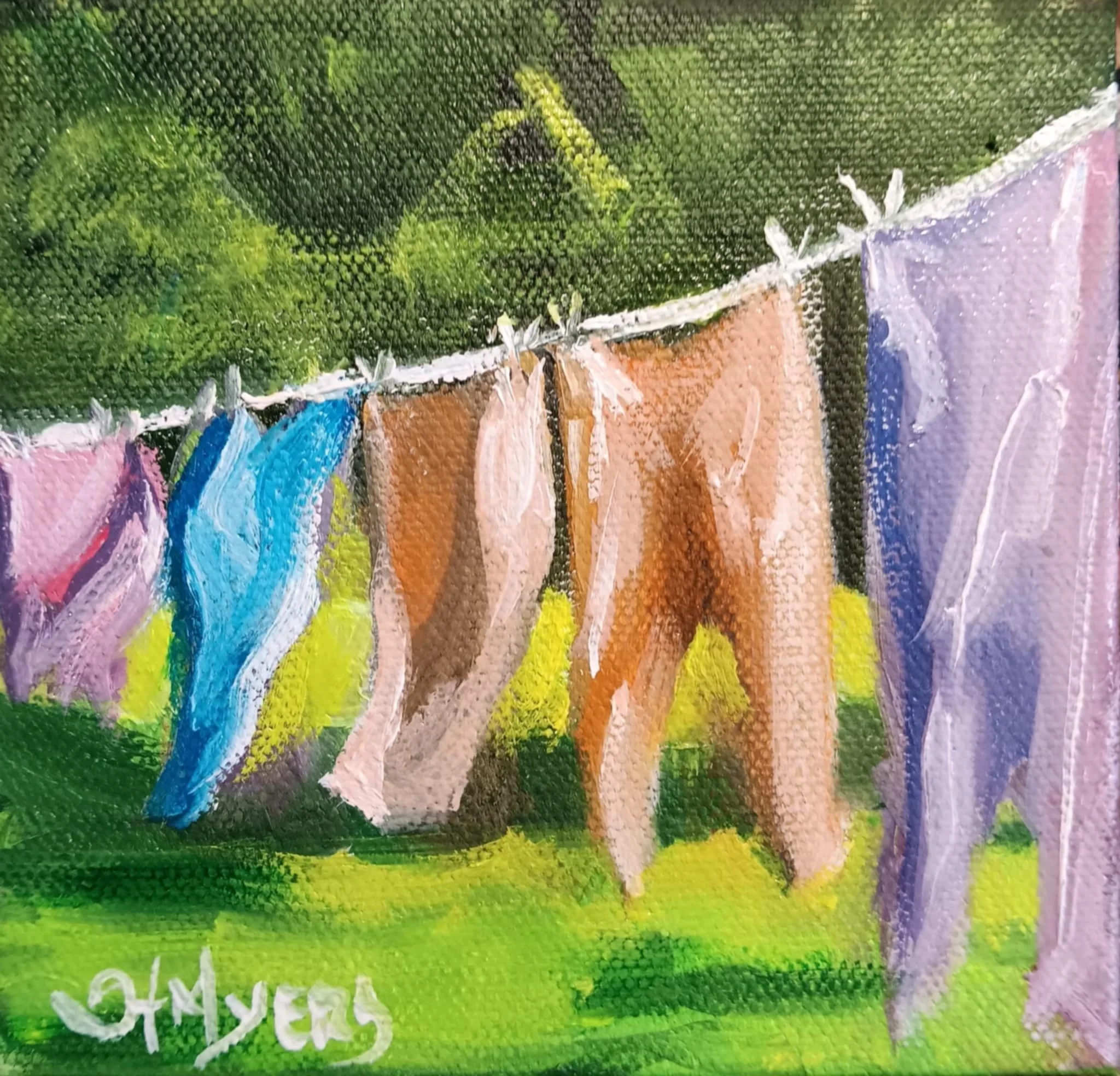 "Summer Breeze"...5x5 oil on canvas...$55