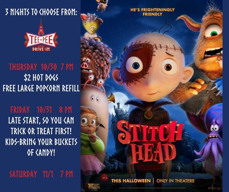 πβ¨ Three Nights of Stitch Head at The Teepee! β¨π
Get ready for a spooky-sweet adventure with Stitch Head — the heartwarming tale of a little monster with a big heart who sets out to prove he’s more than just a patchwork creation. π§΅π