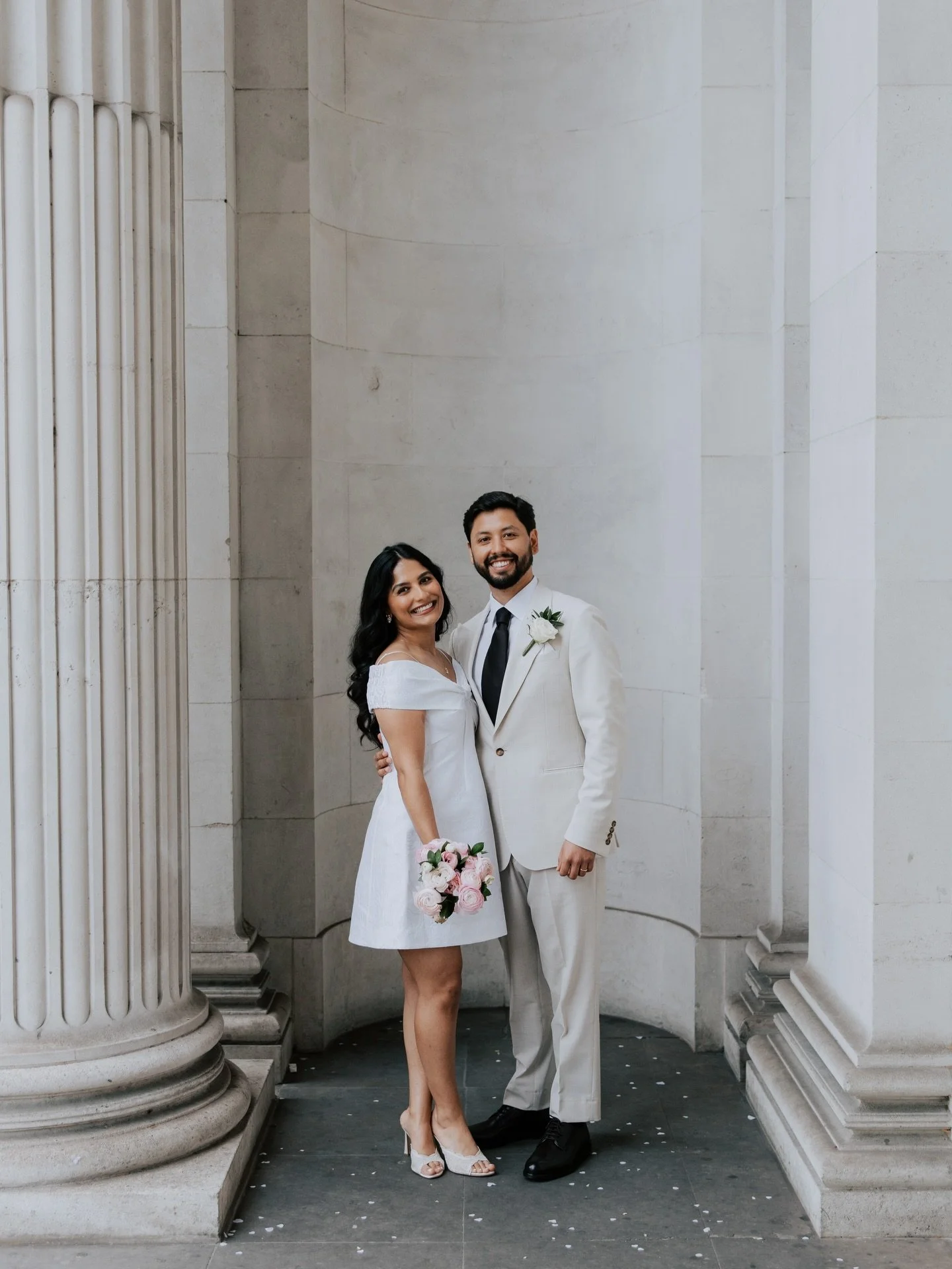 Chic, understated, and just a little bit electric.

Postcards from London with Priya and Nico, as they said &ldquo;I do&rdquo; in front of their closest people. 

Photography: me @thesallyrawlins 
Venue: @adaytorememberlondon 

Old Marylebone Town Ha