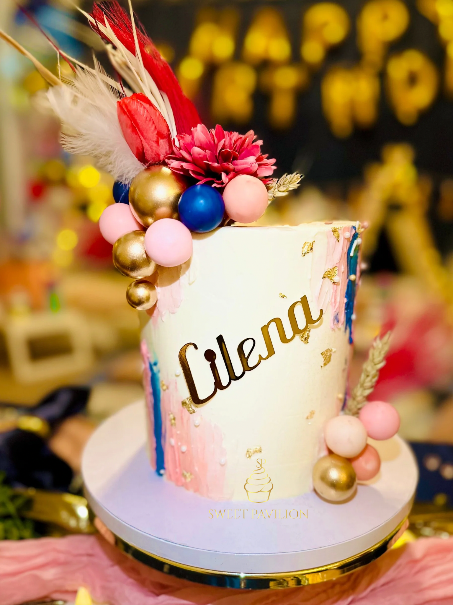 Personalised name front cake topper, Any ONE name cake topper, name front facing cake topper, gold shiny cake topper, birthday cake topper, charlotte bakery nc, customizable name cake charms & toppers
