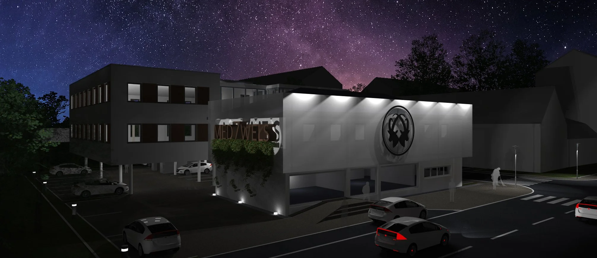 Nachtrendering Ärztezentrum