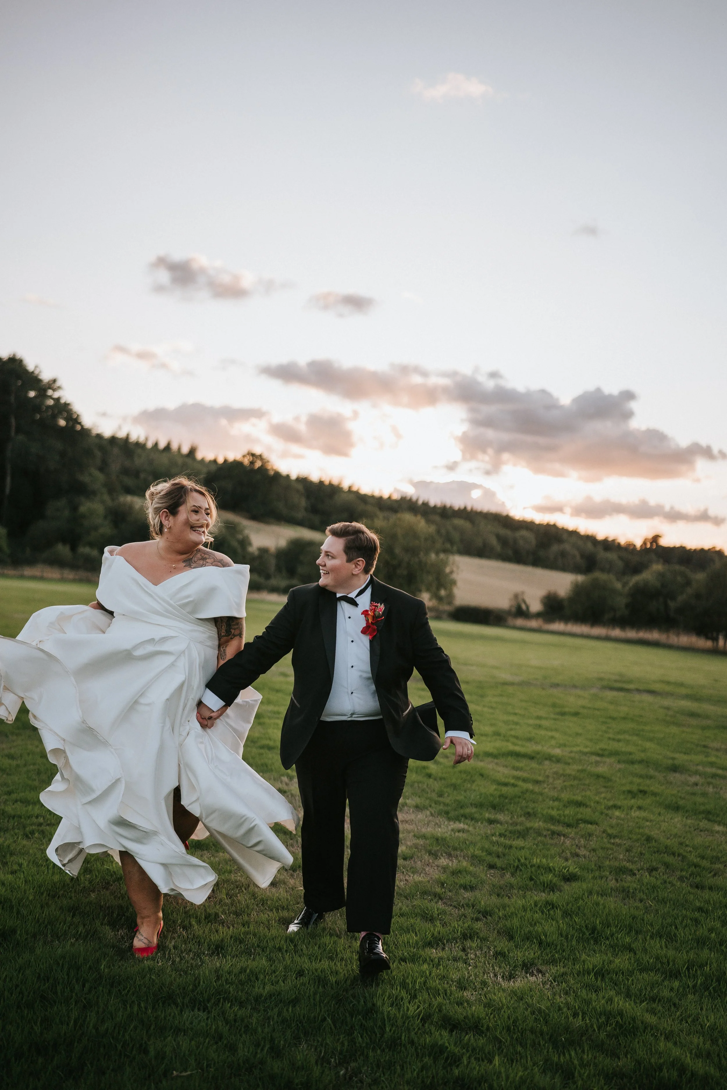 same sex wedding couple at their Somerset wedding venue