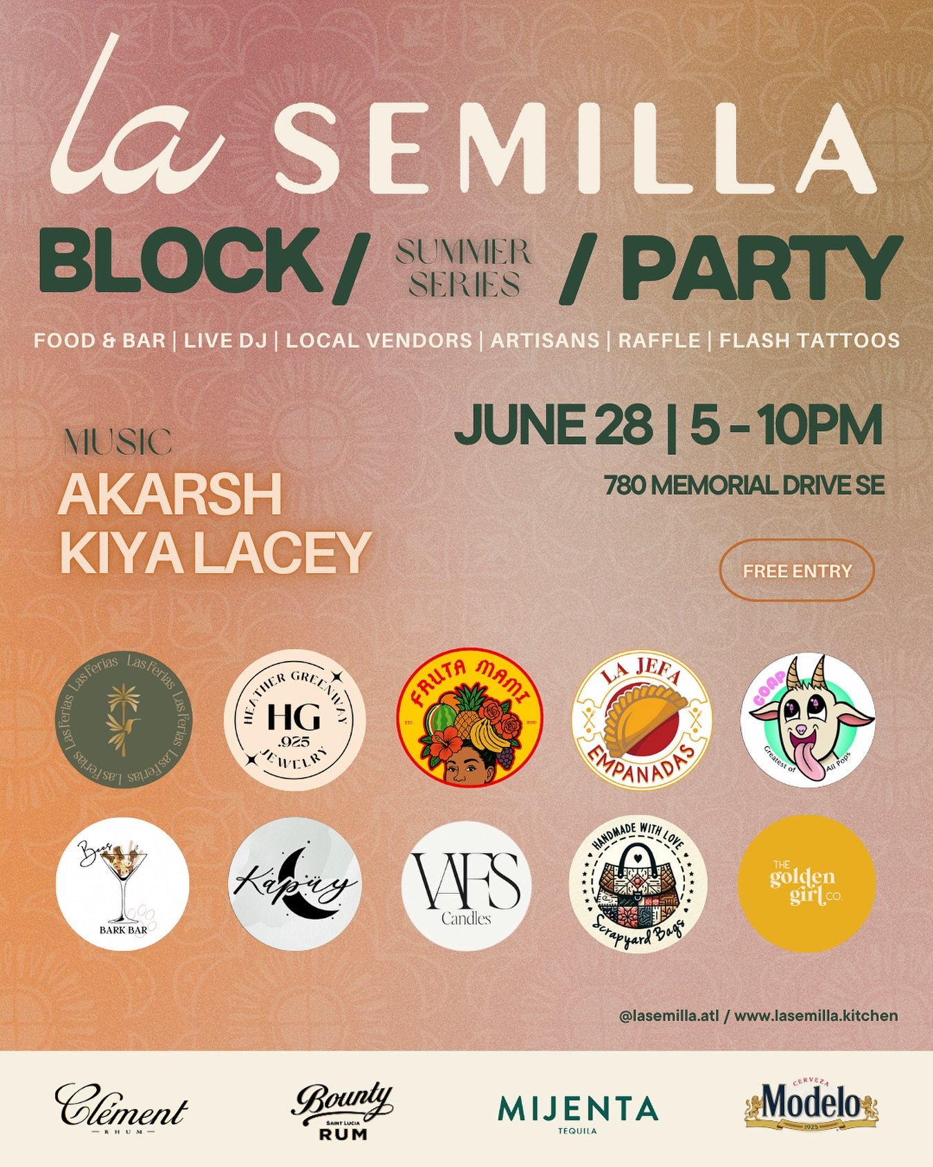 It&rsquo;s officially summer! Come day party into the night with us at our first block party of the season! 
 Our patio and breezeway turn into the ultimate summer scene ☀️ Grab your crew, come through, meet some new faces. Let&rsquo;s make it a nigh