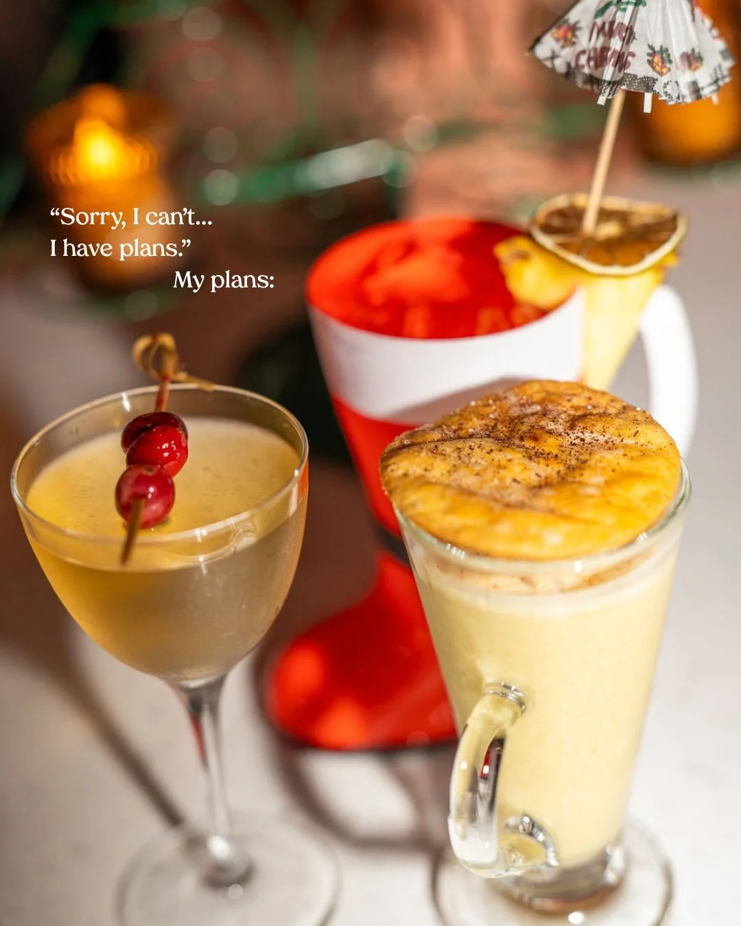 See you tonight ya cotton headed ninny muggins!🍹🎄

👇 Which of these holiday cocktails are you trying?👇

𝓕𝓲𝓵𝓽𝓱𝔂 𝓐𝓷𝓲𝓶𝓪𝓵
@murrellsrowspirits gin mignonette, vermouth blanc, thyme, cranberry brine, coconut amino, sesame oil

𝓙𝓲𝓷𝓰𝓵𝓮 