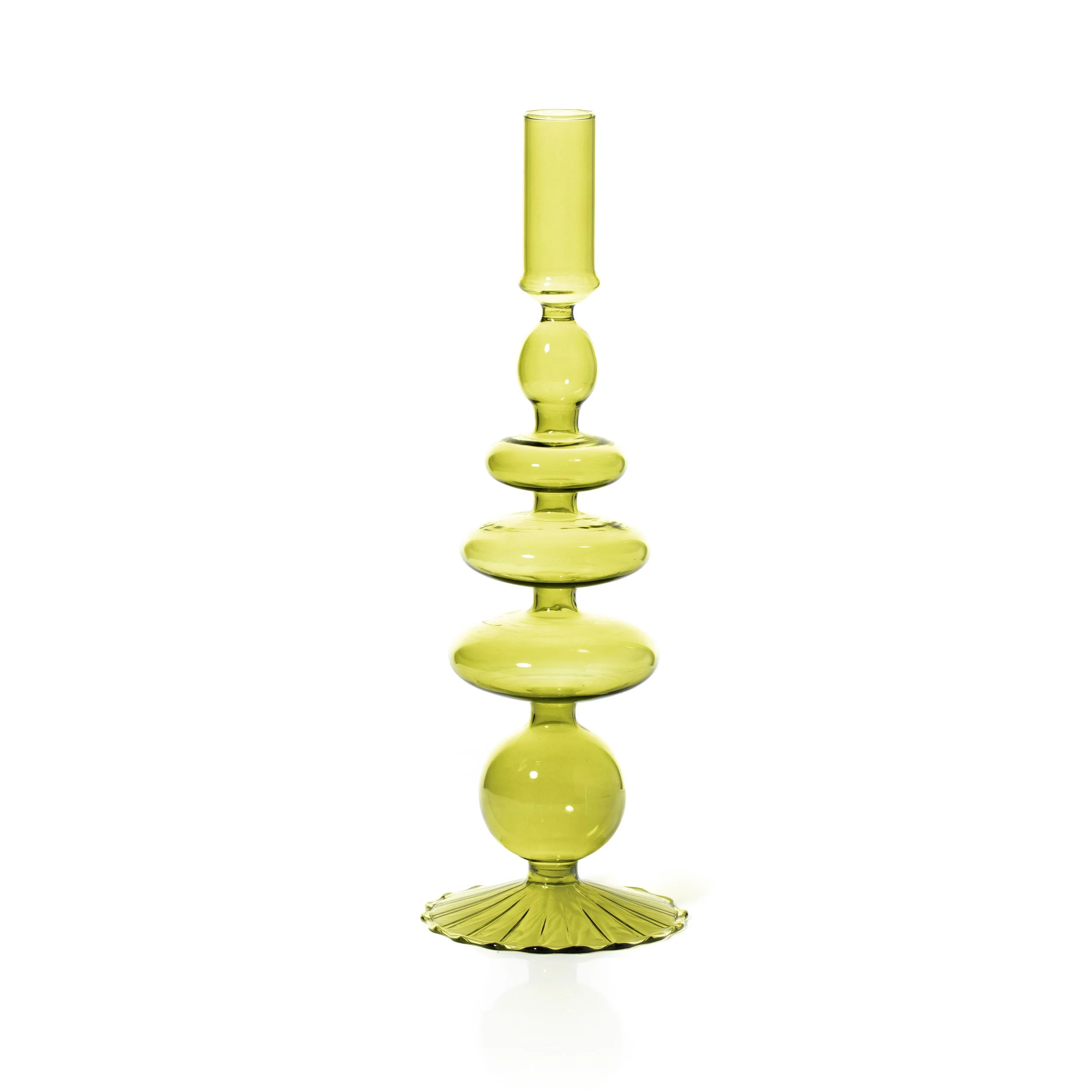 Taper holder Ocean Teal coloured glass — MÆGEN