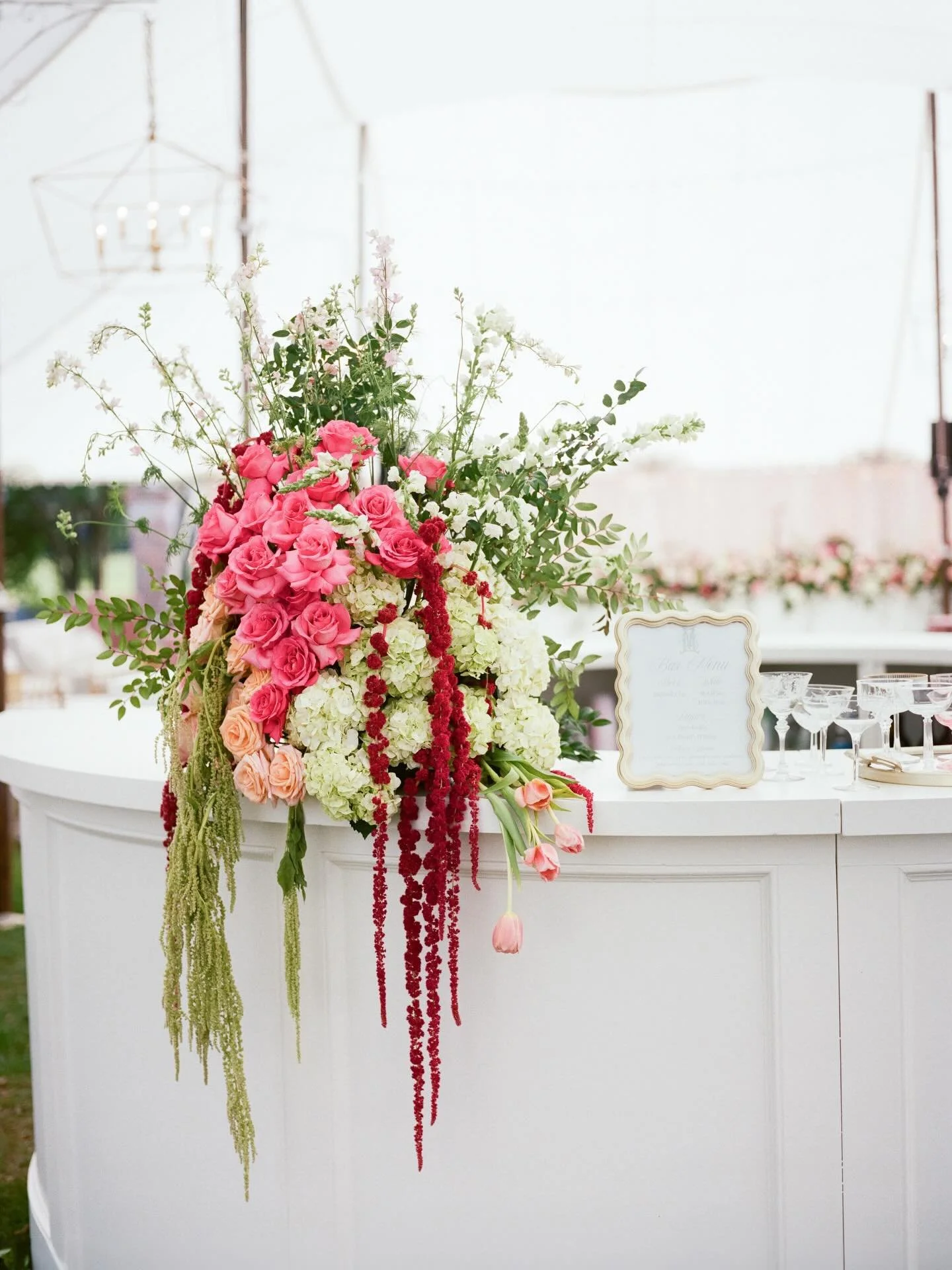 this statement bar floral was everything!!! &amp; to make it even better, guests were greeted with homemade popsicles in prosecco to kick off cocktail hour!🥂

#lauryneweddings #wedding #weddingplanner #weddinginspiration #weddingdesign
