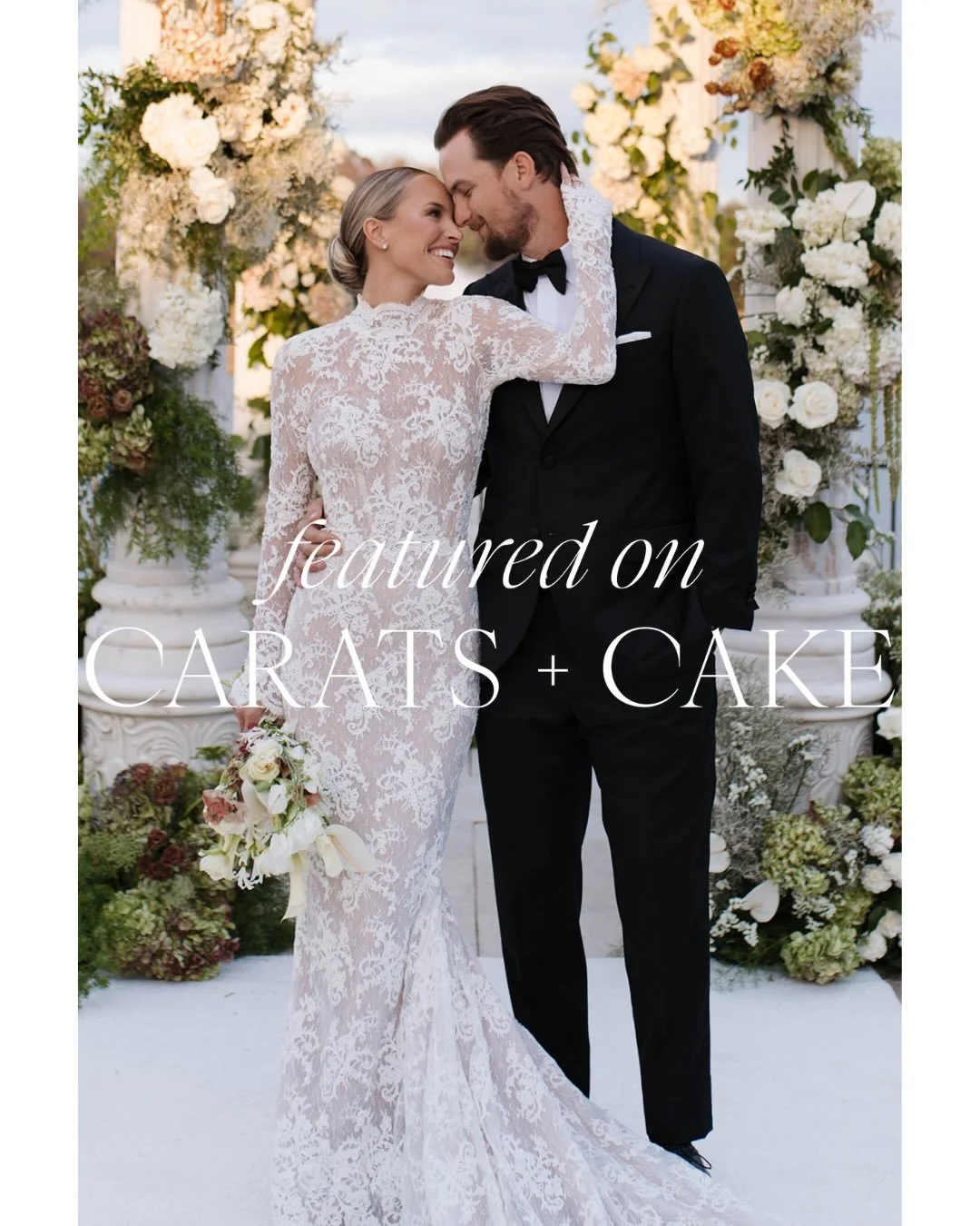 We are absolutely thrilled &amp; honored to see Cloie &amp; Braxton&rsquo;s perfect fall wedding day featured on the front page of @caratsandcake today! 🕊️

A truly unforgettable day with so many intentional details, a lush ceremony in the garden su
