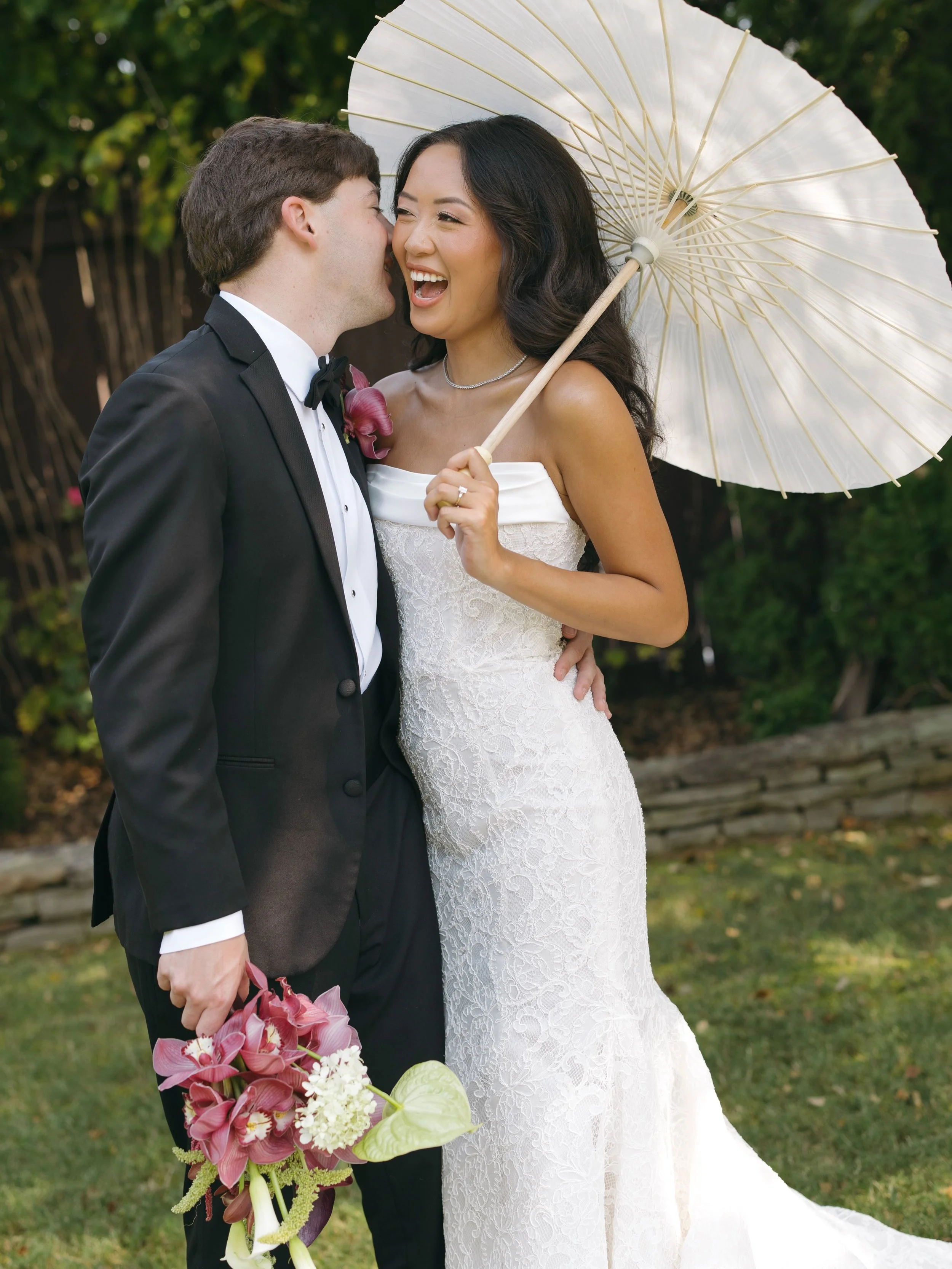 The Brannon&rsquo;s🕊️ A day that was romantic, moody, and chic in every detail. A European-inspired zinfandel bar, candlelight, deep red satin drapery at every turn, lush &amp; whimsical, textured florals filled the spaces in all shades of reds, ber