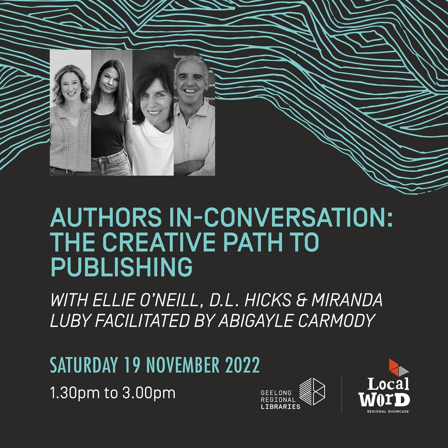 Join me in @geelonglibraries as part of The Local Word. I&rsquo;ll be on a panel talking about the path to publishing with @mirandaluby and @d.l.hicks. Saturday 19 November 1:30. There&rsquo;s lots of exciting talks on over two days. #thelocalword #g