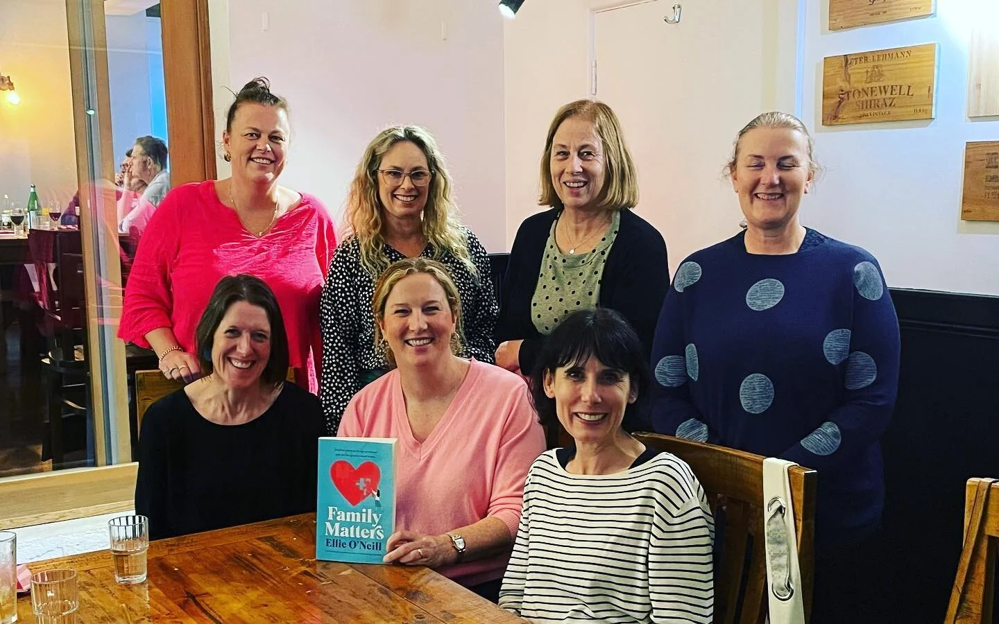 Book clubs are the best. This group are teachers and meet every month and normally talk about the book for 0.5 seconds but made an exception when the author came to the book club #underpressure #familymatters #allenandunwinaustralia #bookclubs