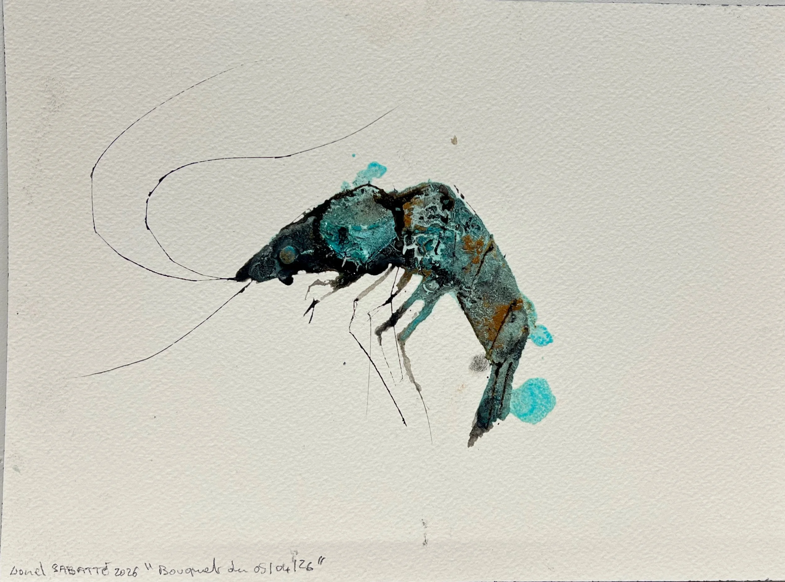 Lionel Sabatté, Bouquet du 05-04-2026, 2026, 2026 - Oxydation et terre de Lascaux sur papier Arches, 23 x 31 cm - © Studio LS.jpeg