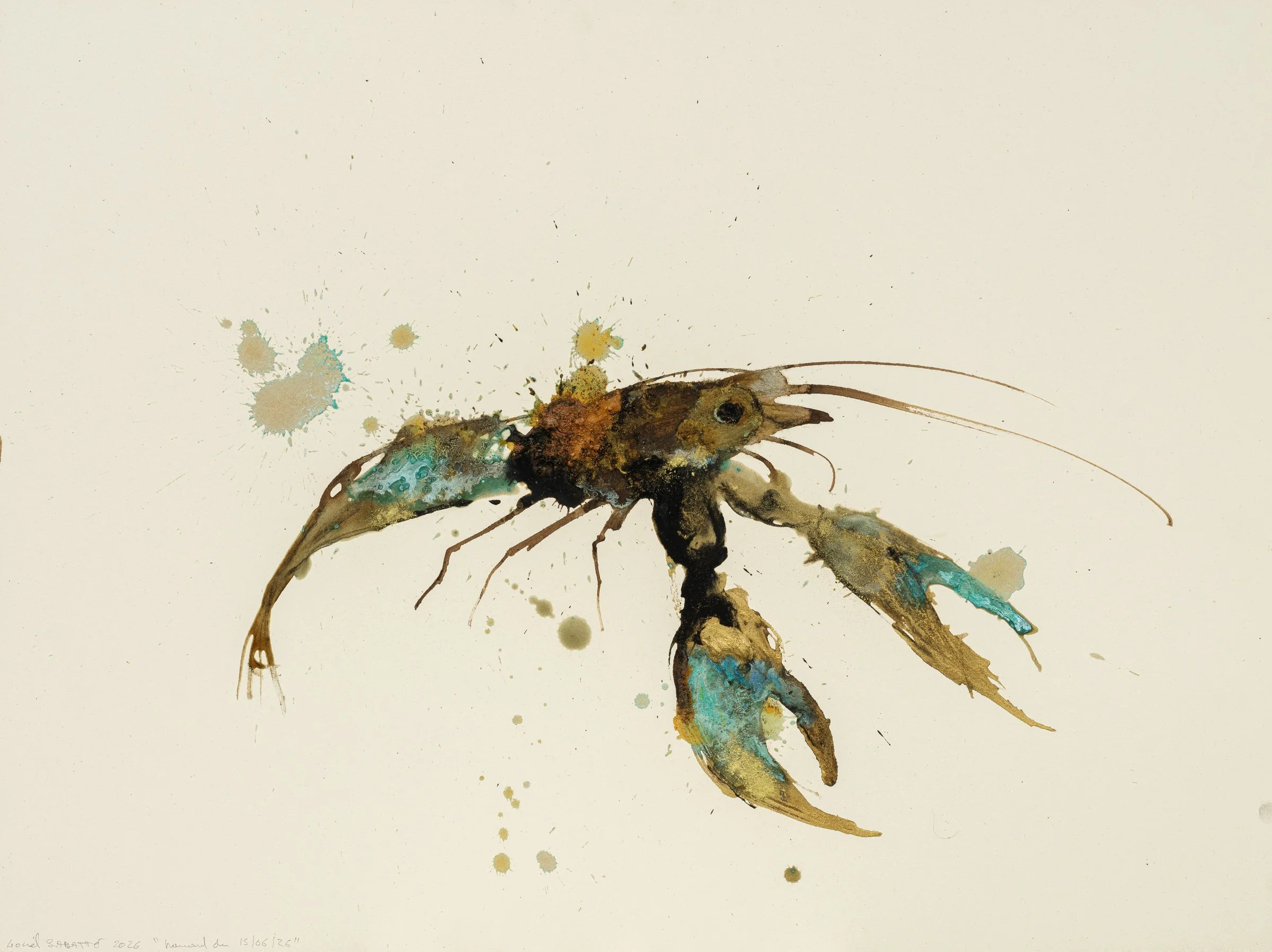 FSRG8479_WEB - Lionel Sabatté, Homard du 15-06-2026, 2026 - Oxydation et terre de Lascaux sur carton de bois, 60 x 80 cm © Gregory Copitet.jpg