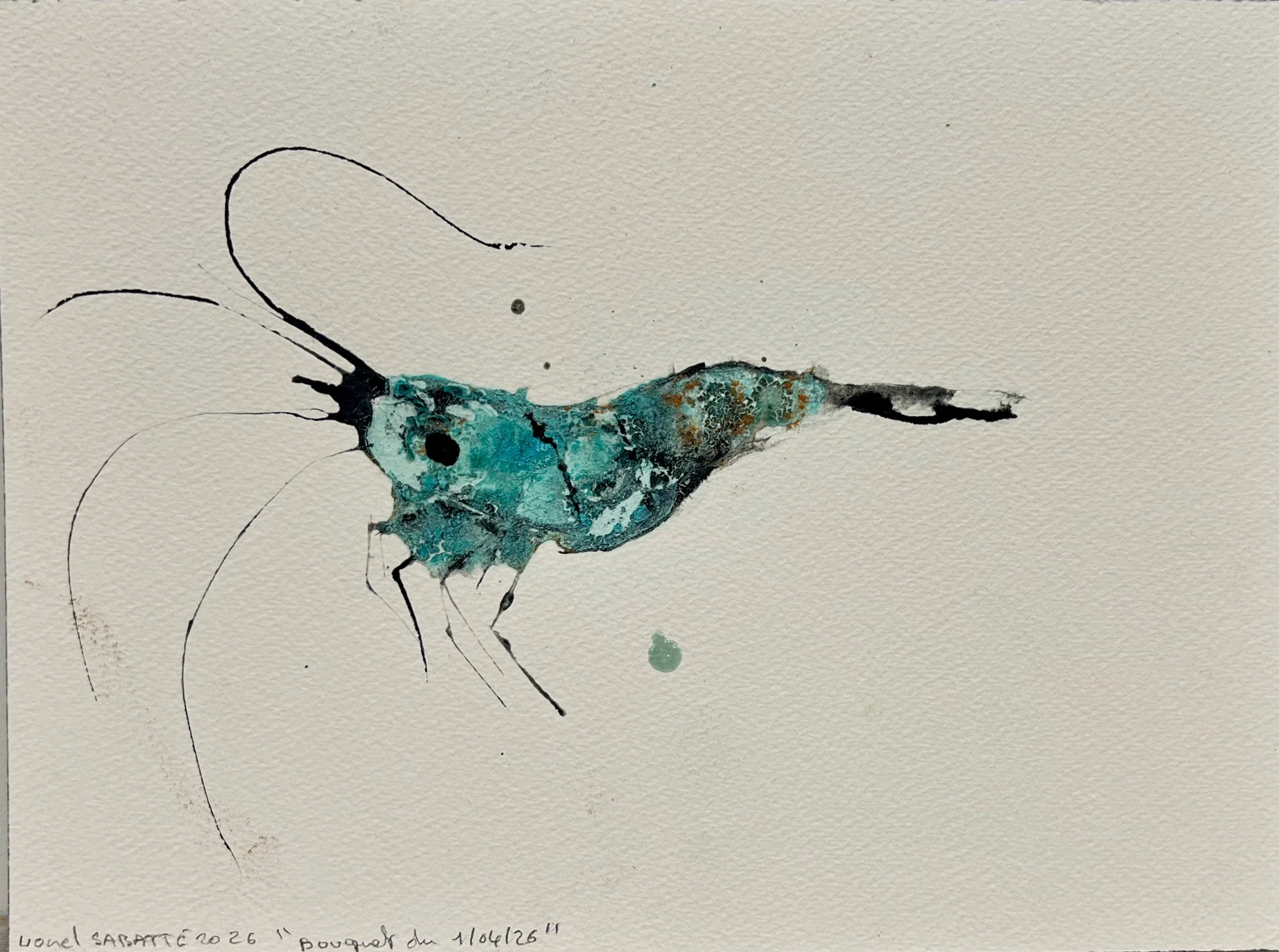 Lionel Sabatté, Bouquet du 01-04-2026, 2026, 2026 - Oxydation et terre de Lascaux sur papier Arches, 23 x 31 cm - © Studio LS.jpeg