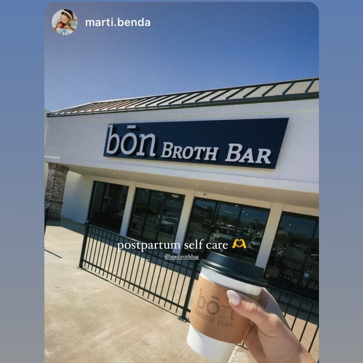 Bone broth makes an excellent post partum recovery tool. Whether you&rsquo;re treating yourself or another momma in your life, we are grateful you choose us to support the body&rsquo;s incredible endeavor!

@bonbrothbar 
81/Harvard 
M-Th 9-5 
F-Sat 9