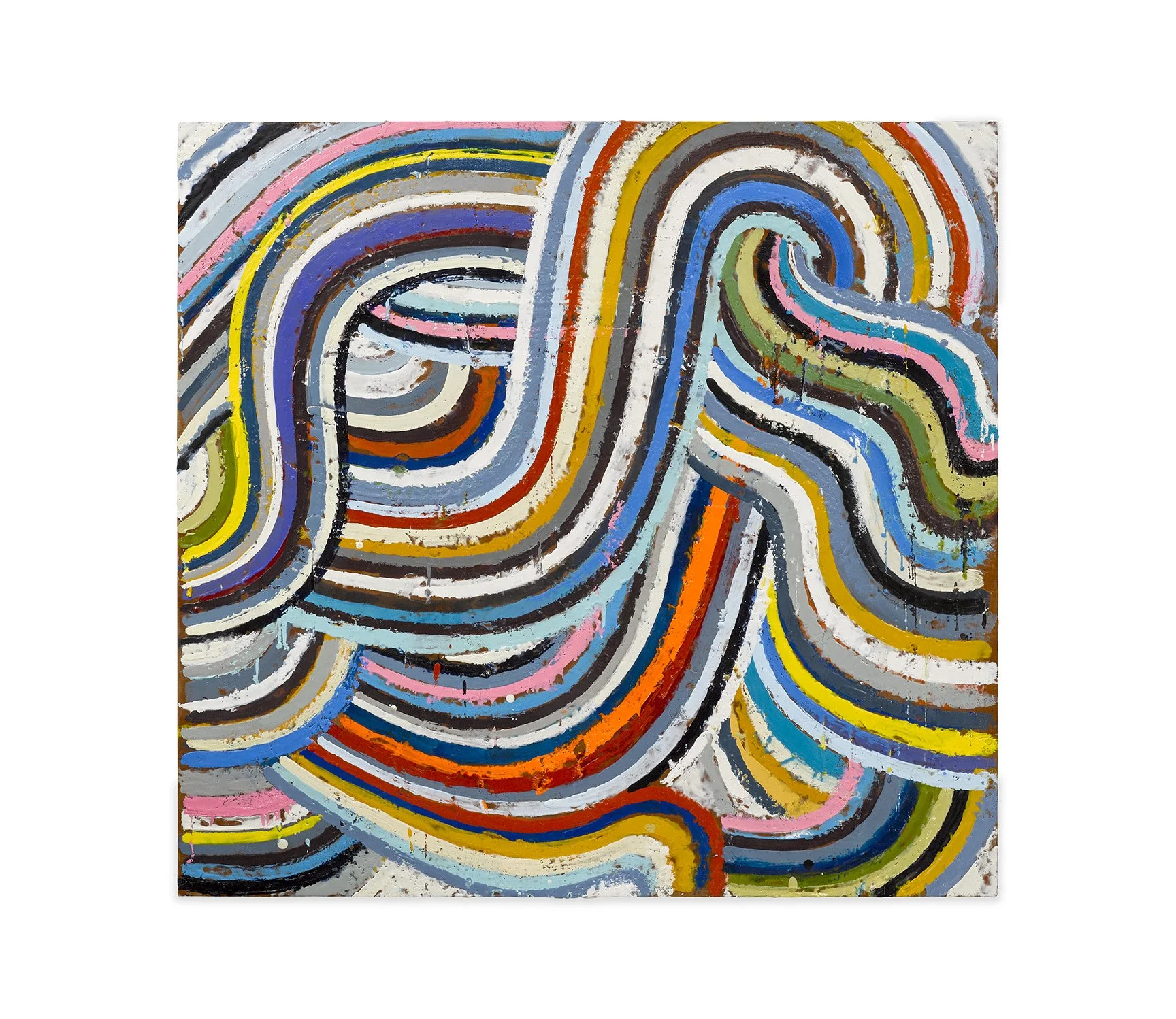 Swirl II, 2023, encaustic on panel, 36" x 36" 