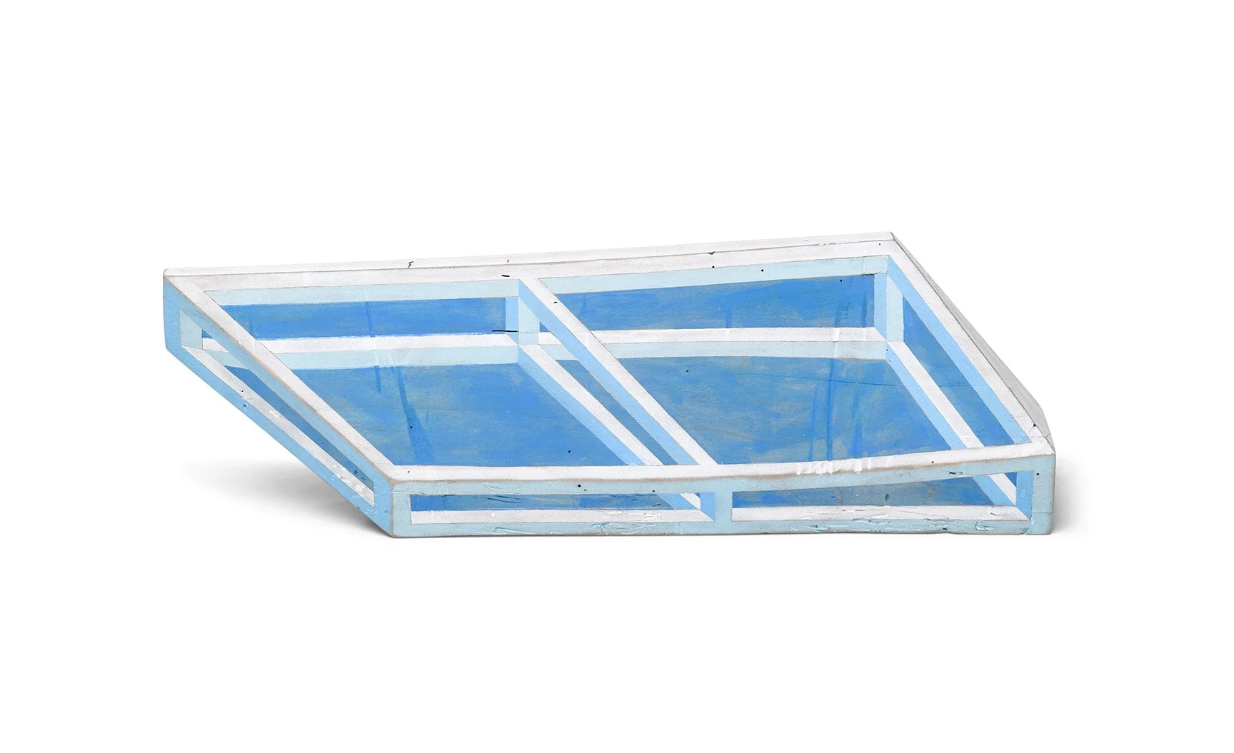 Space Drawing (Blues Double),
carved polychromed maple
6 x 19 1/2 x 3 inches
