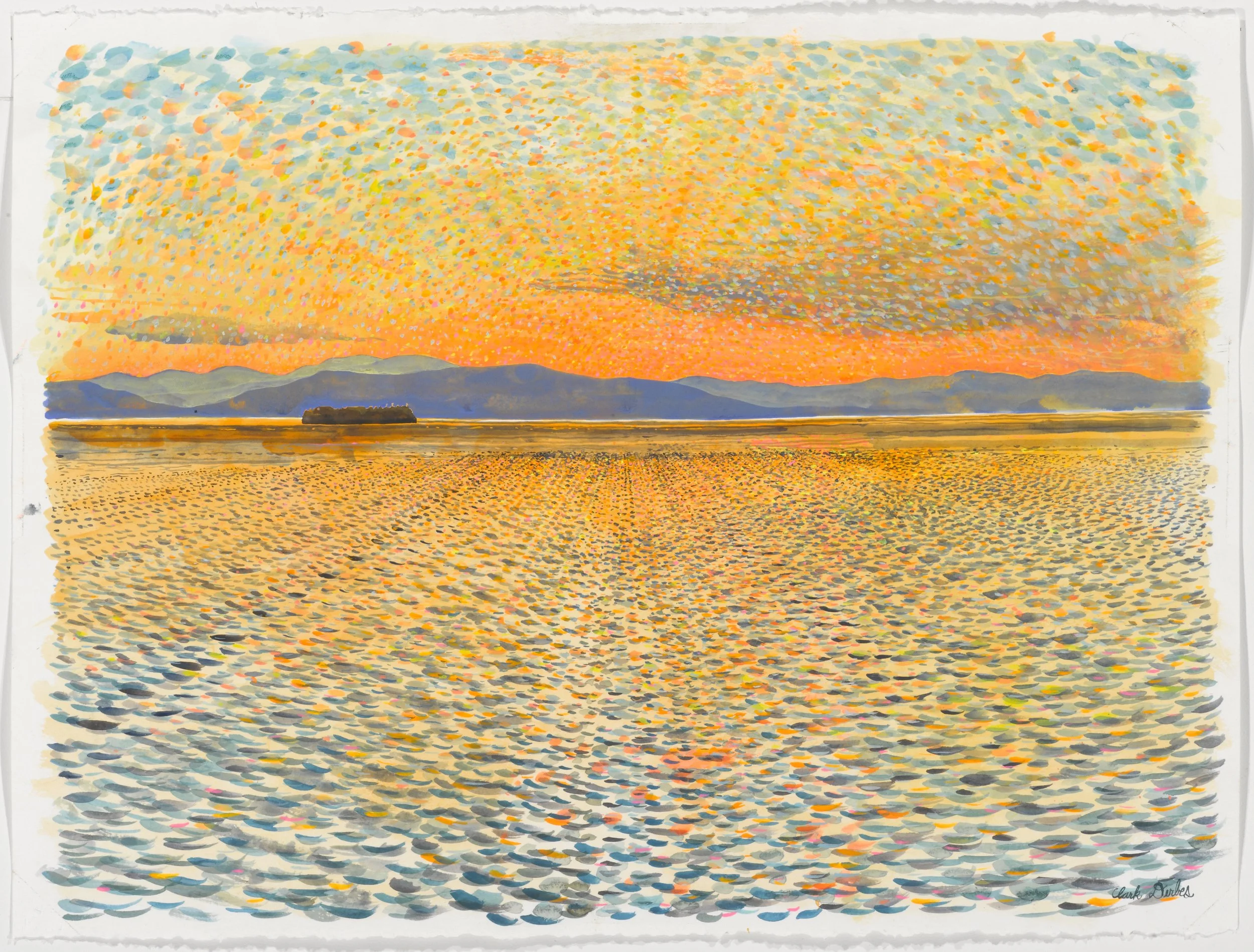 LakeScape, 2013, gouache on paper, 22"x30"