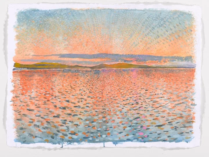 LakeScape, 2013, gouache on paper, 22"x30"