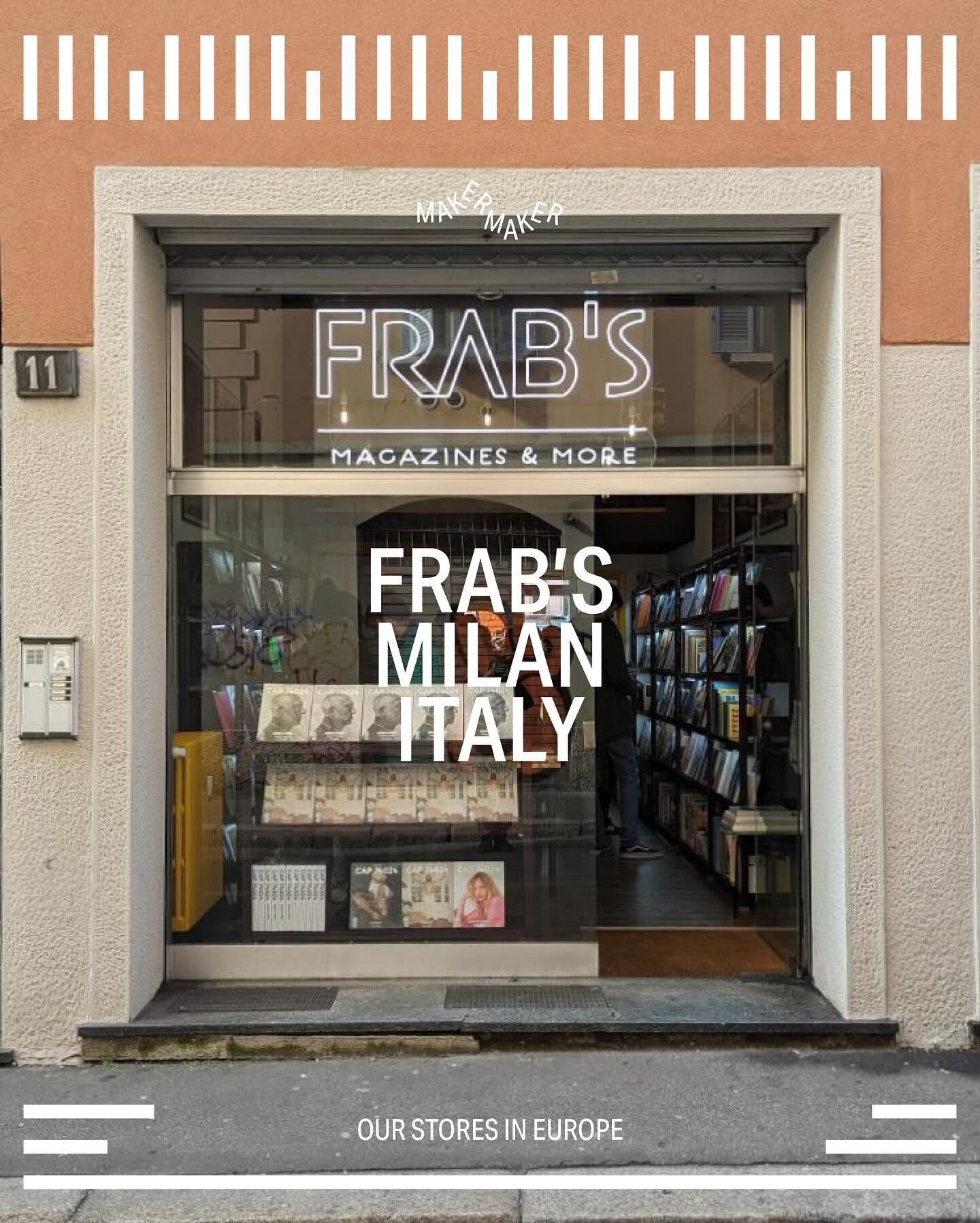 Introducing our first store in Italy. Frab&rsquo;s is a store curated with magazines and book series from worldwide. Three stores in Rome, Forl&iacute;, and Milan, our Closing Ceremony series is in Milan. 
@frabs_magazines
📍Via Sirtori, 11, Milano, 