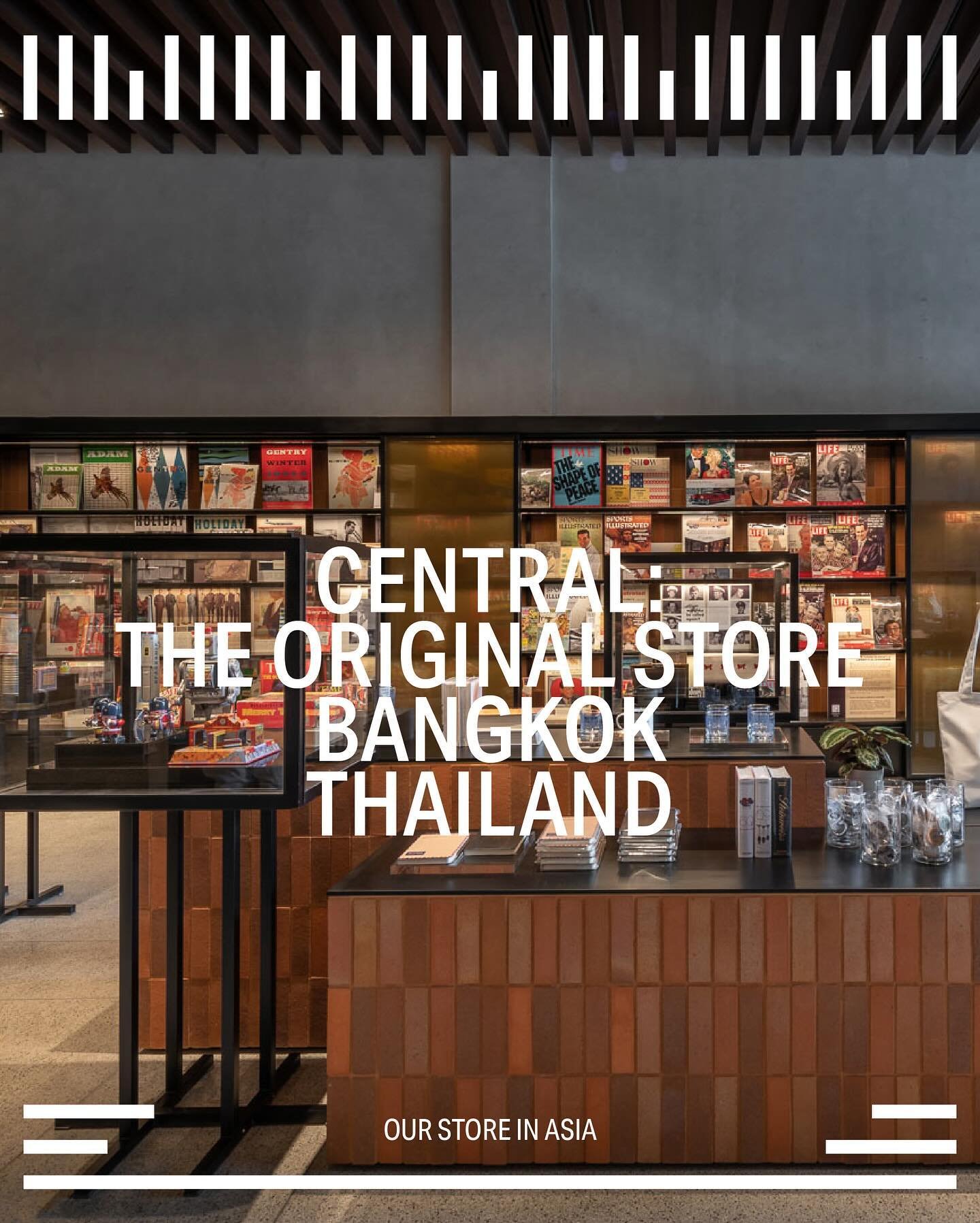 방콕의 또 다른 입점처 Central: The Original Store를 소개합니다. 태국의 기업 Central Trading의 시작을 상징하는 곳으로 방콕의 라이프스타일, 헤리티지, 문화의 변화를 반영하는 곳입니다. 1950년대 방콕의 중심이었던 챠로엔 크룽에 위치하고 있습니다. Things In City의 마지막 재고와 Closing Ceremony 시리즈를 만날 수 있습니다.

One of our two stores in Bangkok,