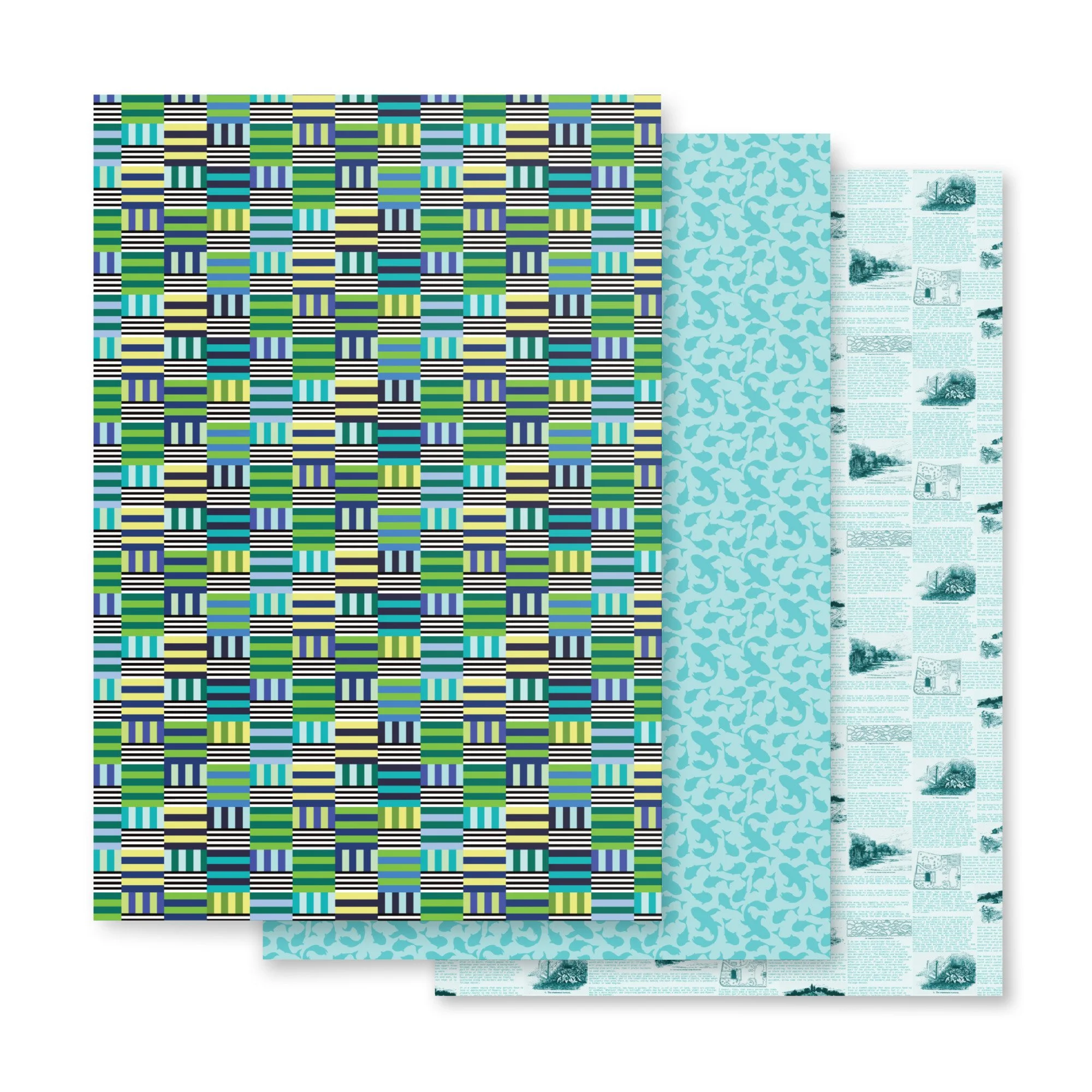 Huntington - Coastal Blues Wrapping Paper Sheets — Bayhill Studio