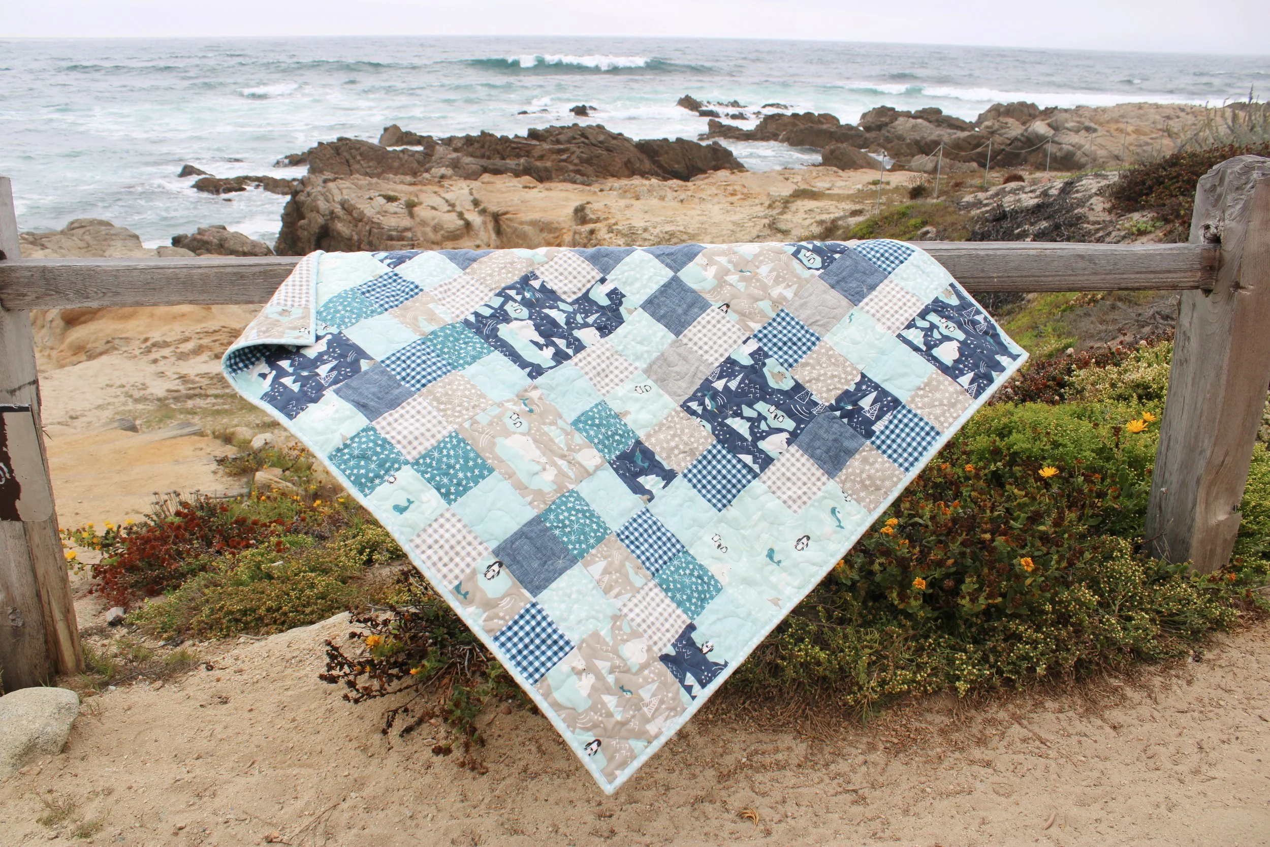 Polar Patchwork Flannel Toddler Quilt — Bayhill Studio