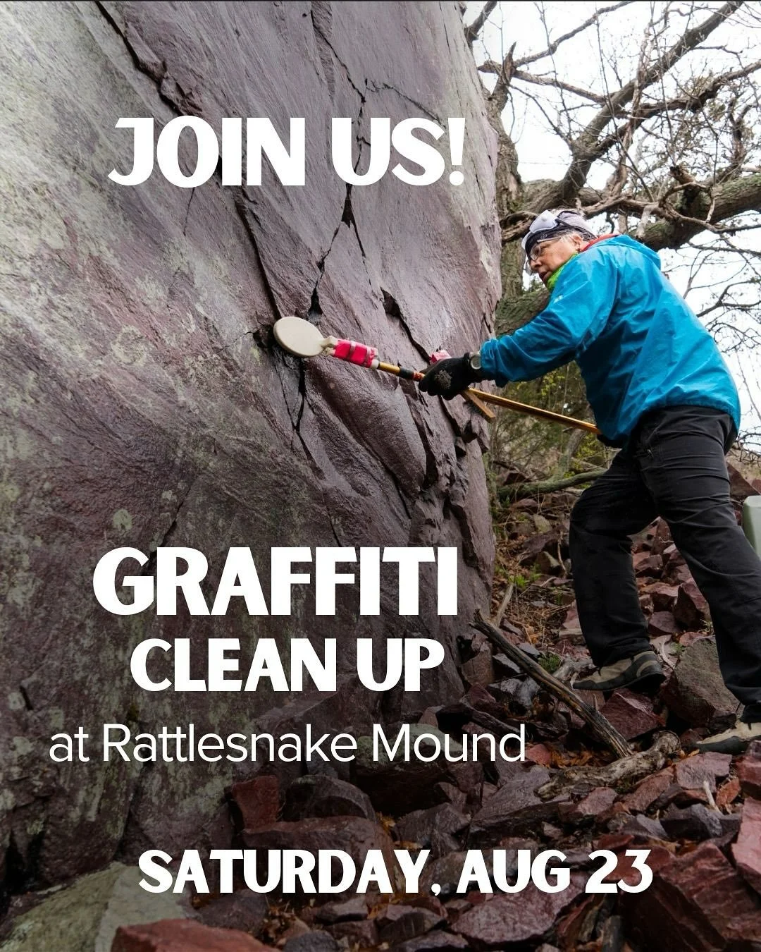 🌿 Stewardship Saturday at Rattlesnake Mound! 🌿
This Saturday we’re teaming up with the DNR to tackle graffiti clean-up at Rattlesnake Mound. 💪 Let’s give back to the places we climb and keep our crags beautiful for everyone to enjoy.