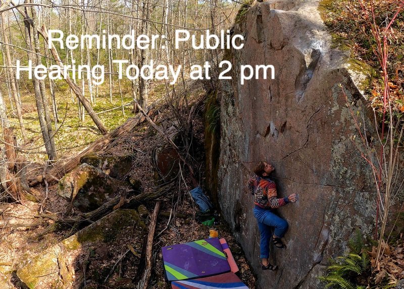 TODAY! Submit your comments in writing about changes to Wisconsin code that would prohibit bouldering in state natural areas by 2 pm. You can also join the meeting to watch the proceedings. Didn't send in a comment? You can also register to speak!

F