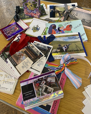 A selection of Teresa’s zines on display in our workshops