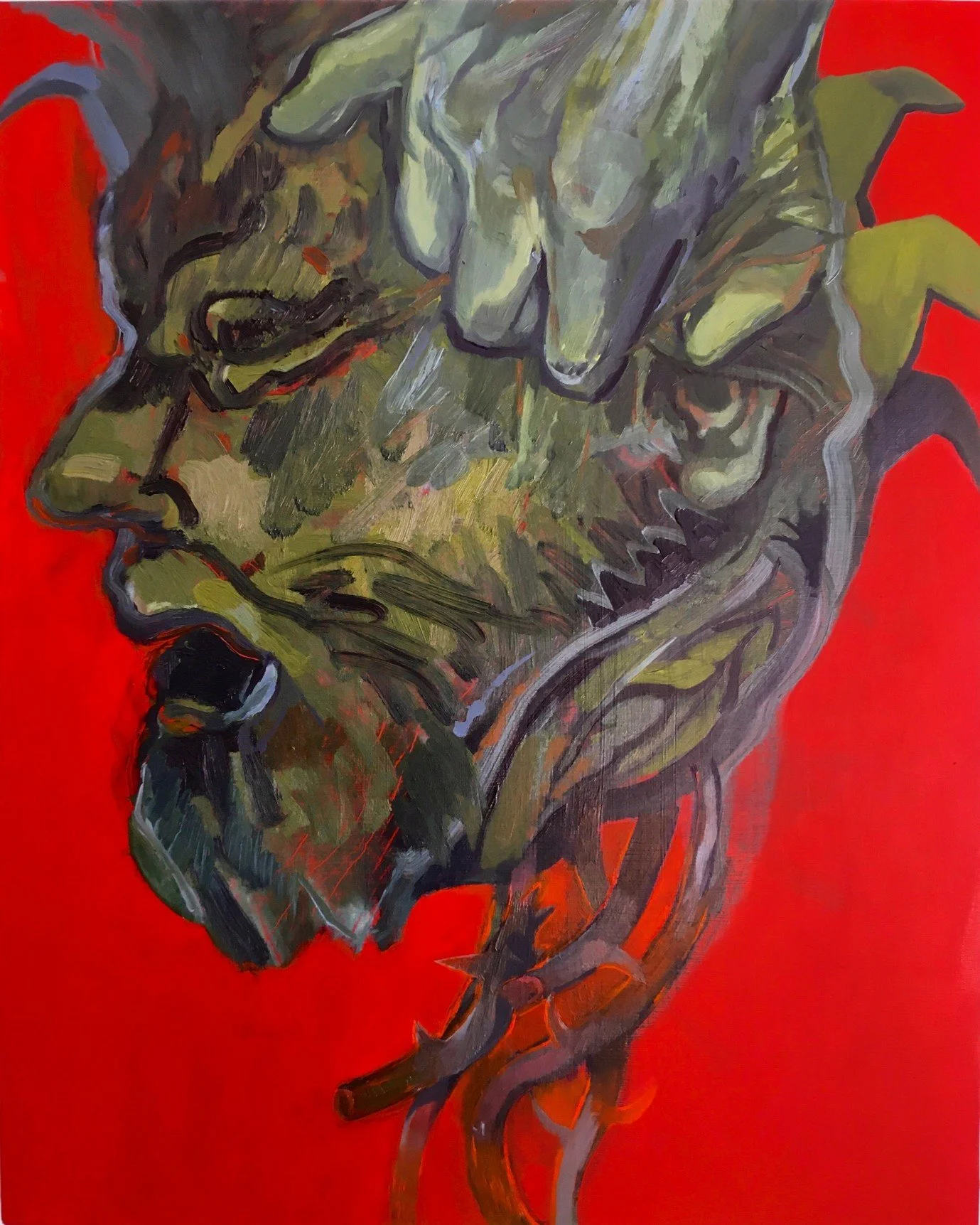 Figure 2: The Green Knight’s Head (point of no return) (2024) by Michael Eden