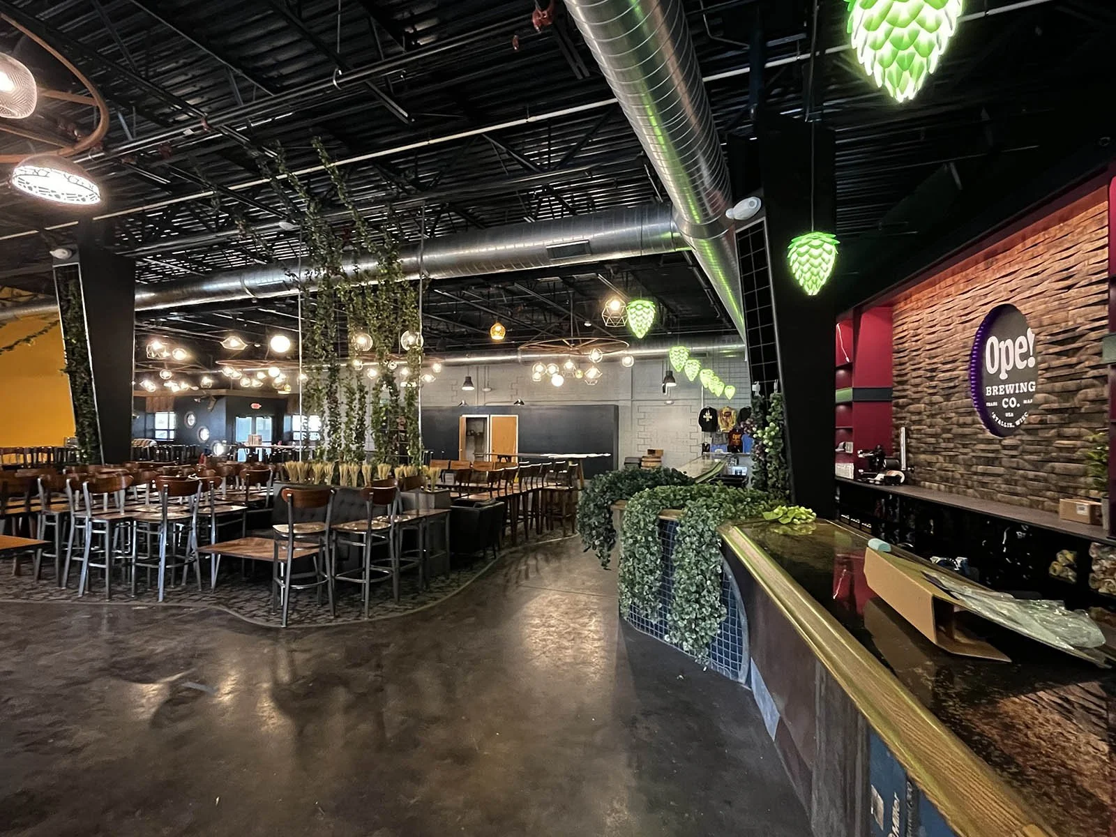 Interior of the Ope! Brewing Company space in West Allis.