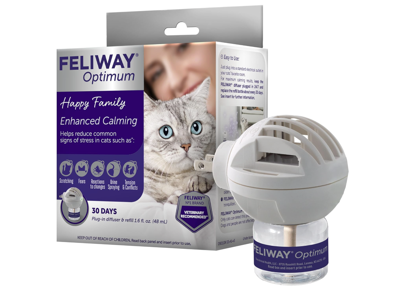 Feliway cat calming spray packaging and bulb