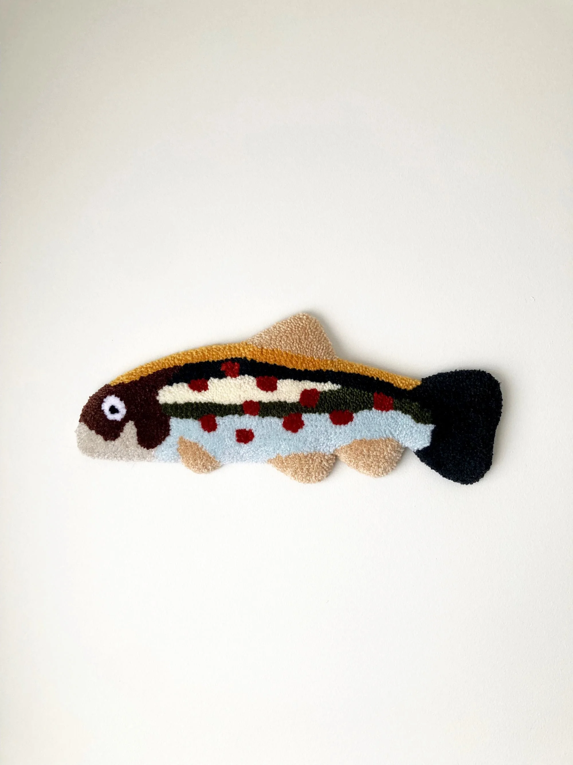 Medium Rainbow Trout Tufted Wall Art - Yellow