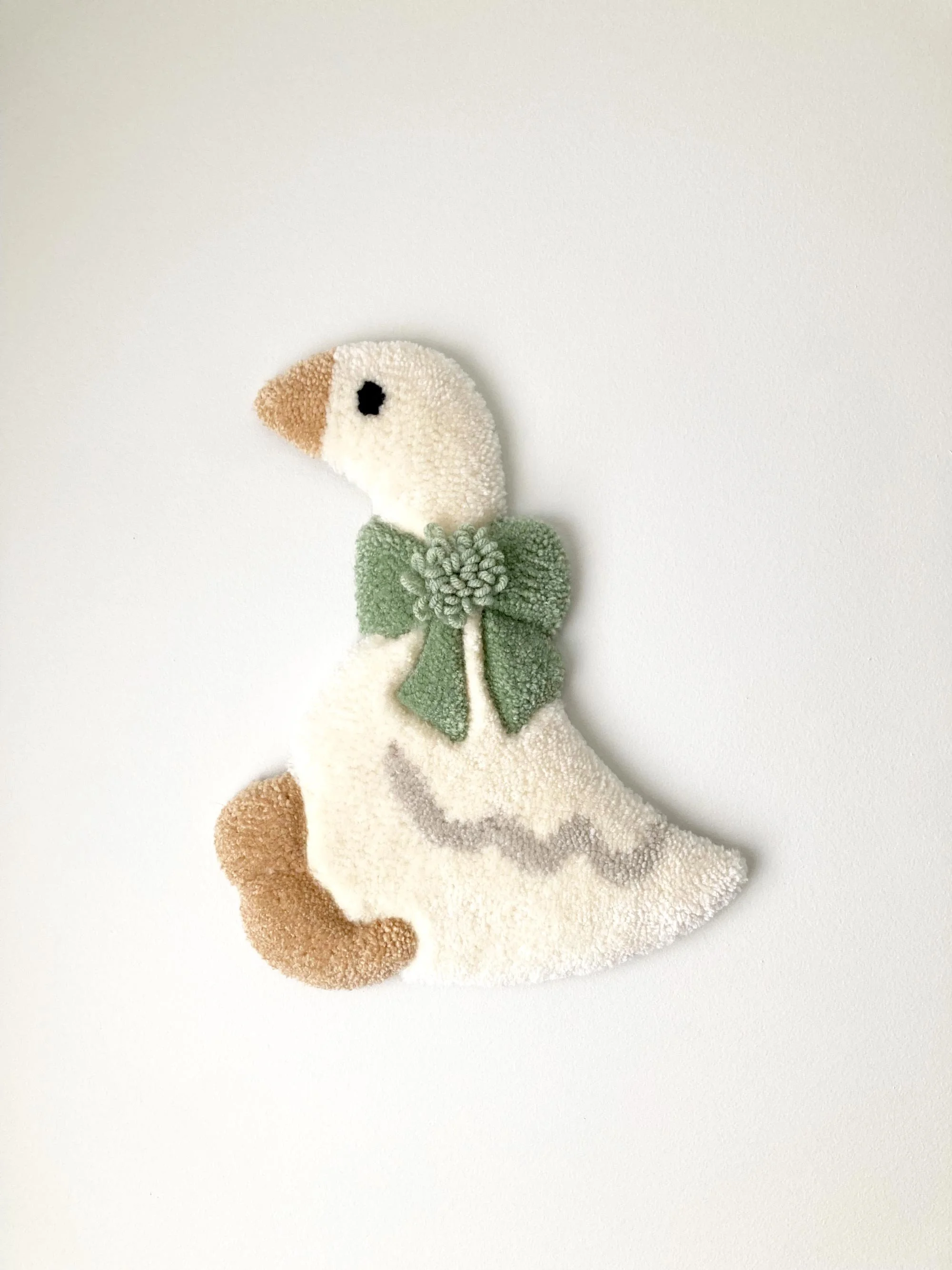 Goose With Sage Green Bow Wall Art