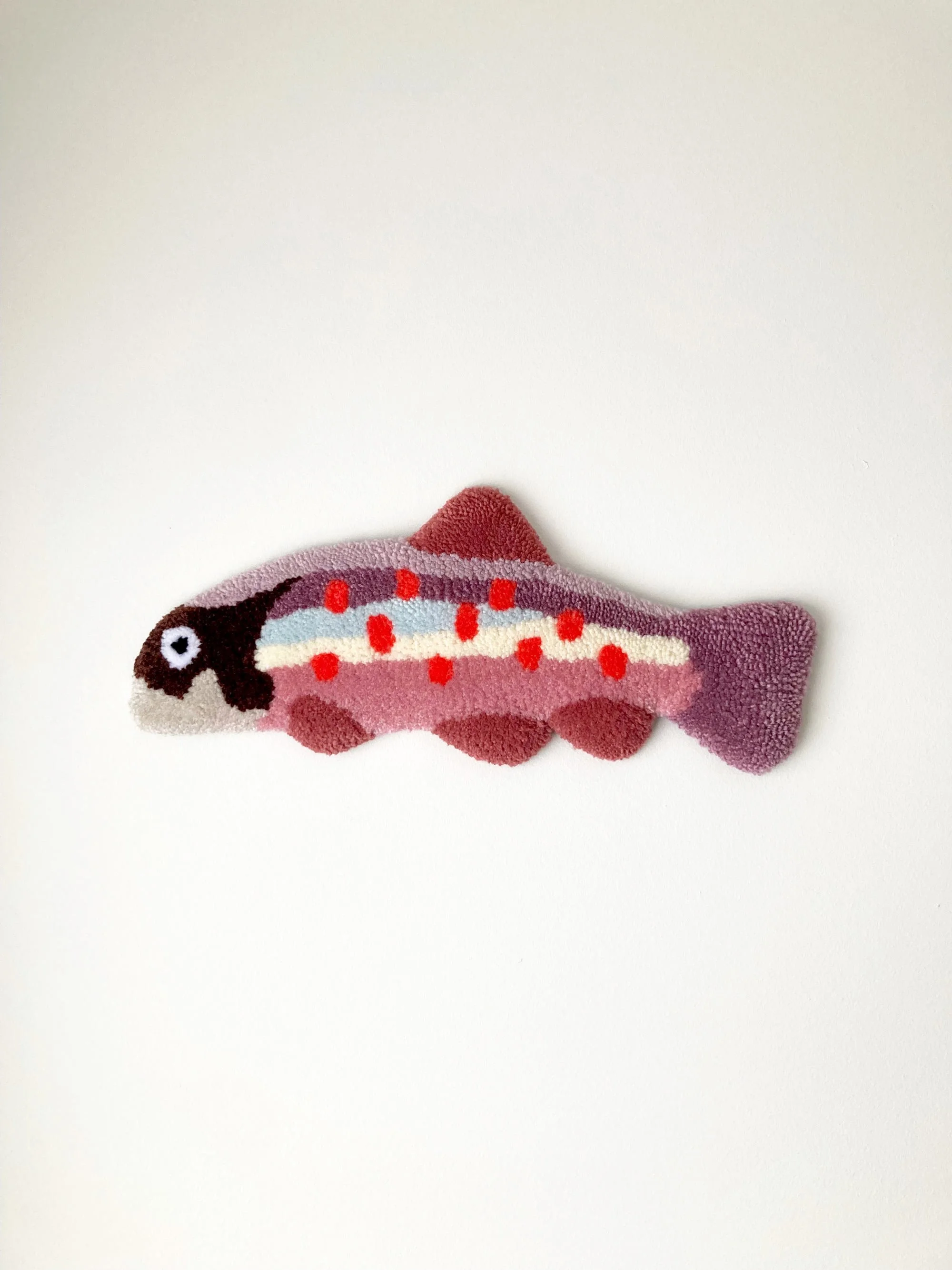 Medium Rainbow Trout Tufted Wall Art - Pink