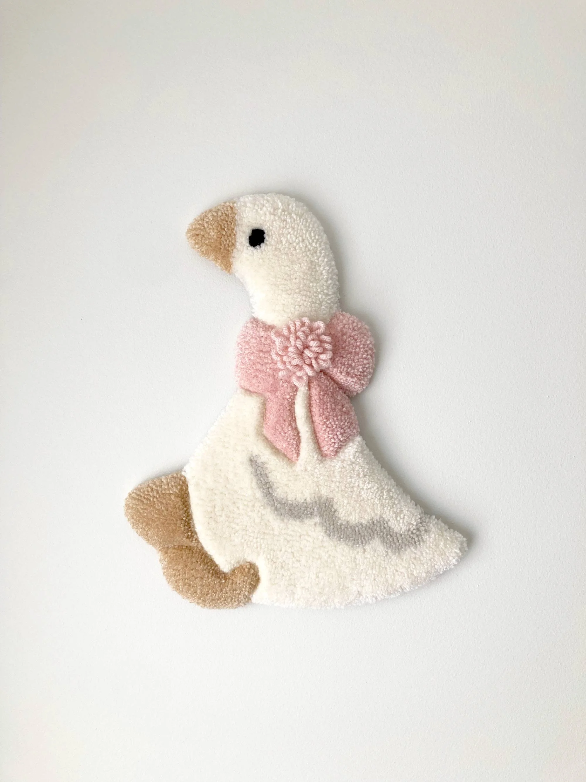 Goose With Vintage Pink Bow Wall Art
