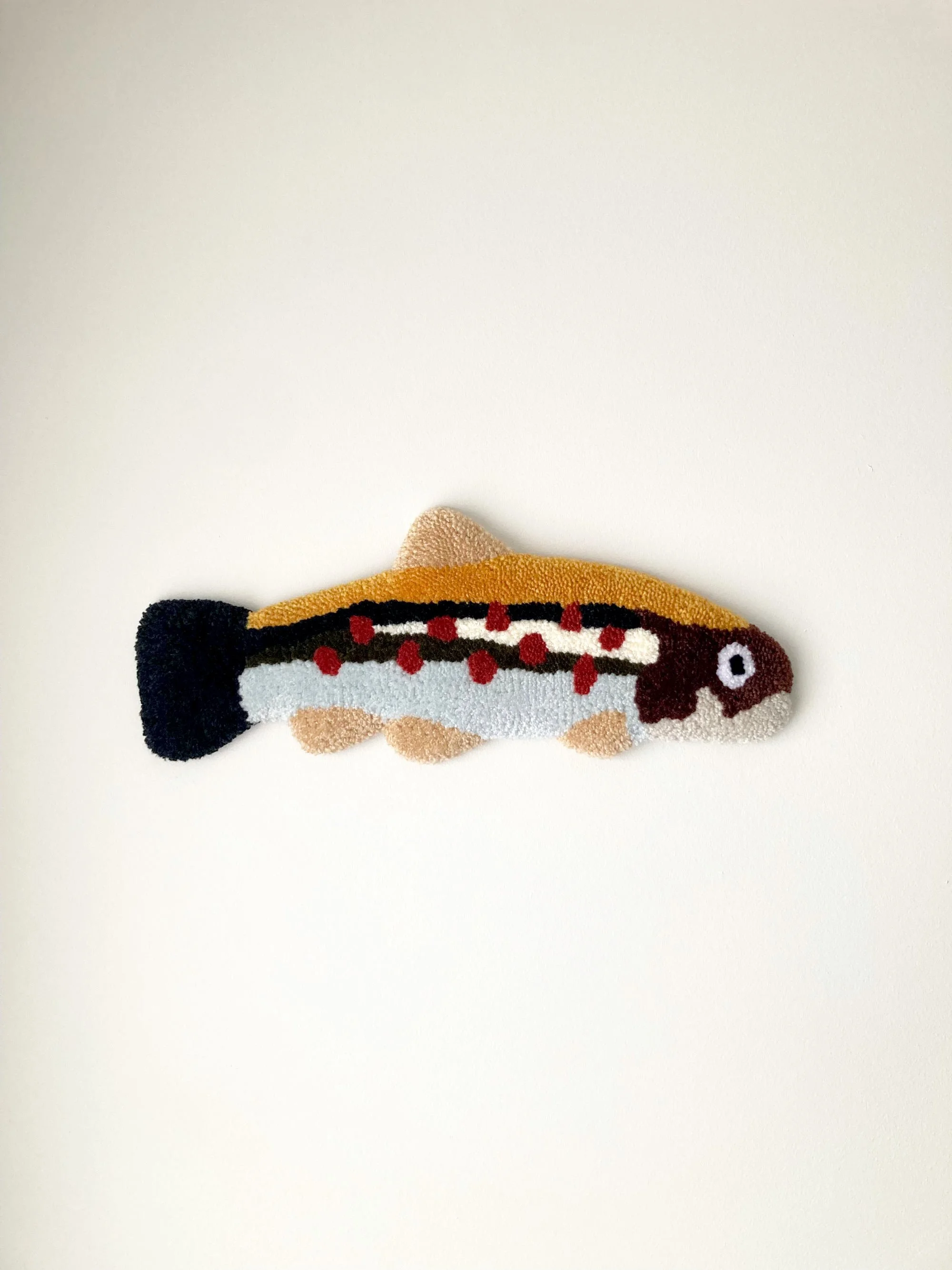 Medium Rainbow Trout Tufted Wall Art - Yellow - Right