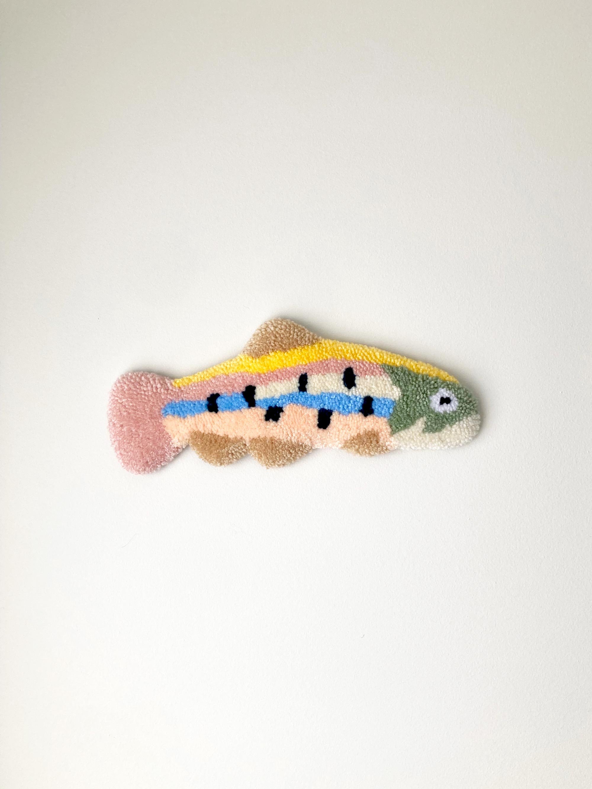 Small Rainbow Trout Tufted Wall Art - Pastel