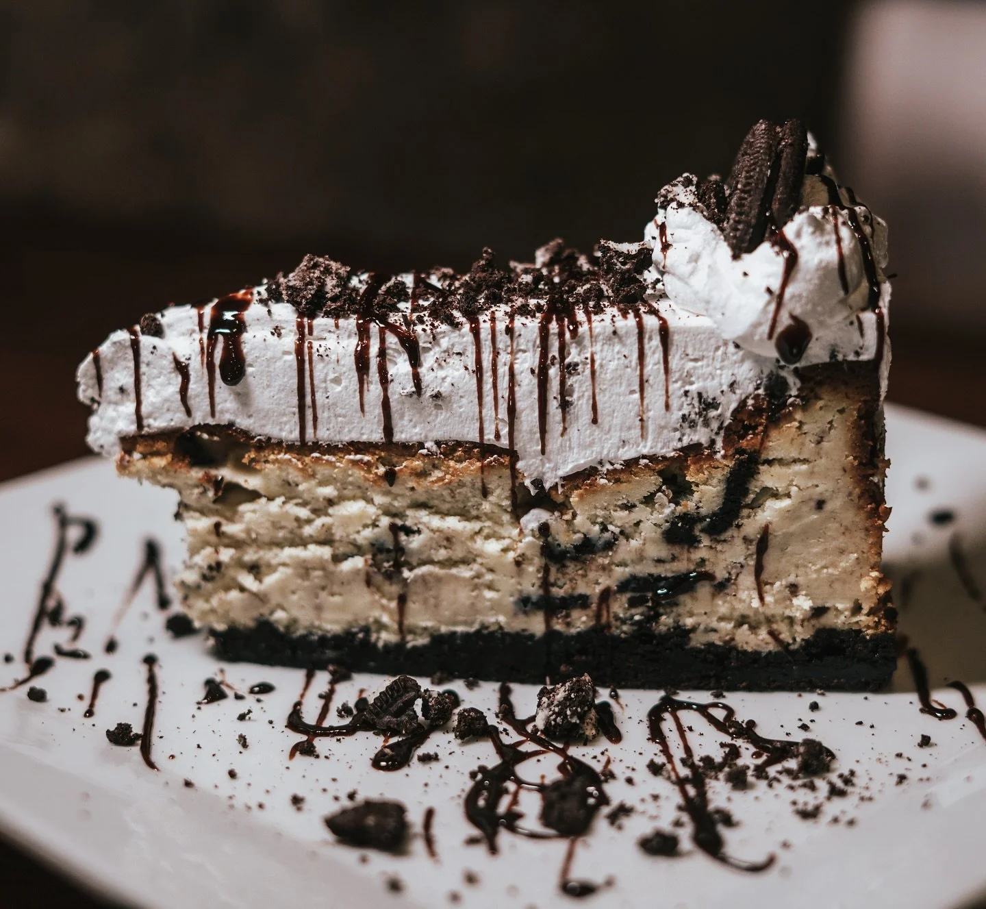 Cookies and Cream Cheesecake is in the case!