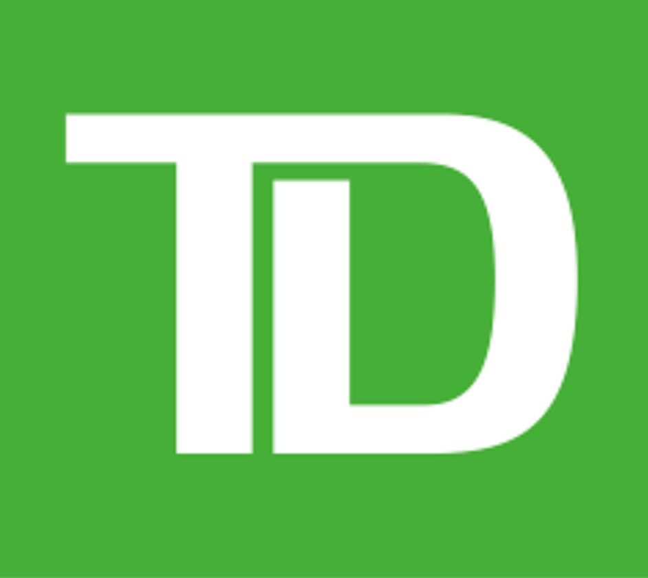 Green background with large white letters 'TD' in the center.