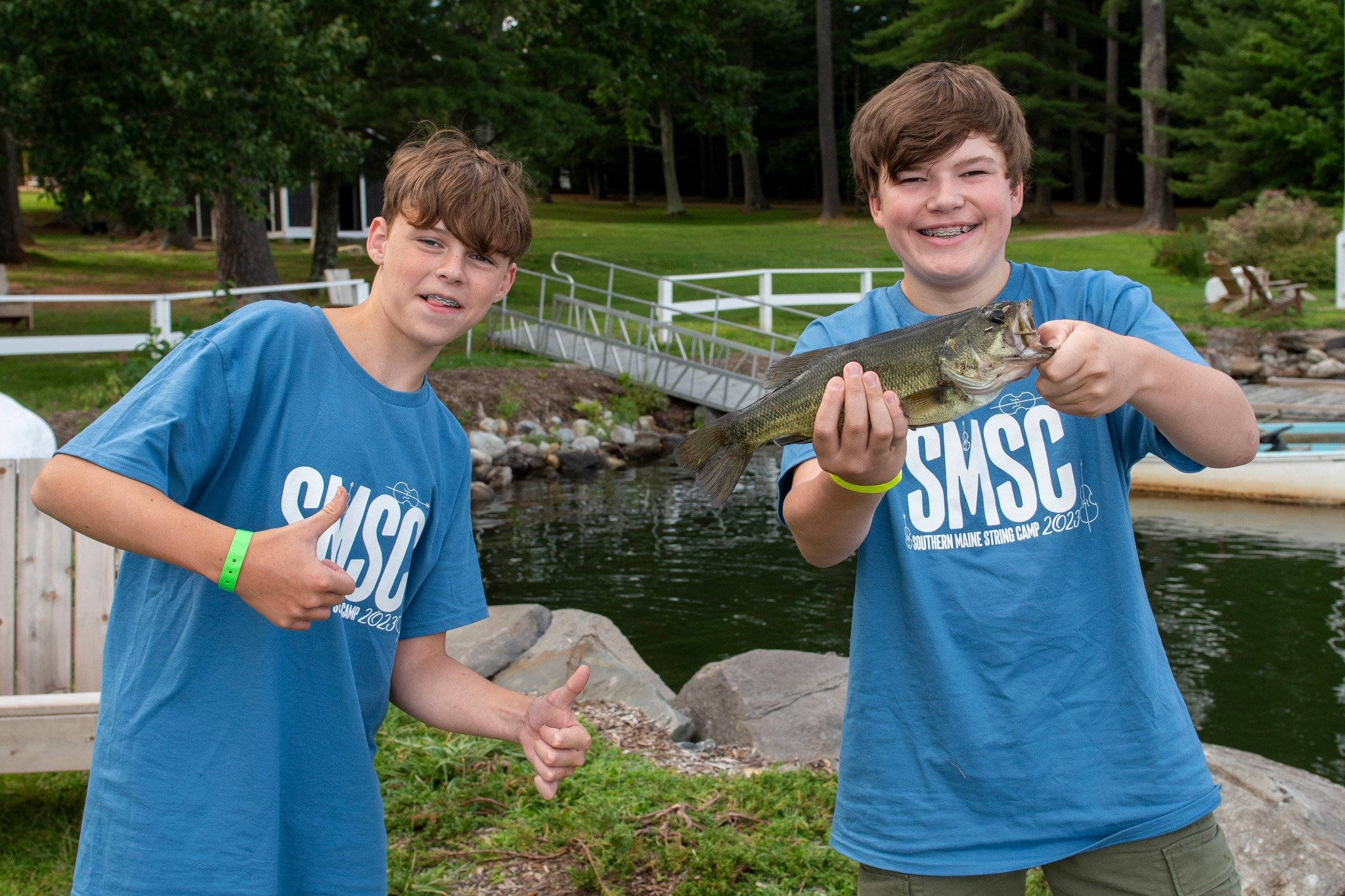 A lesser-known activity option at camp is fishing. Luckily, our kitchen provides all the food so you don't have to. Comment a music-related fish pun. The cringier, the better. 

#fishing #lake #maine #camp #summercamp #southernmainestringcamp #musicc