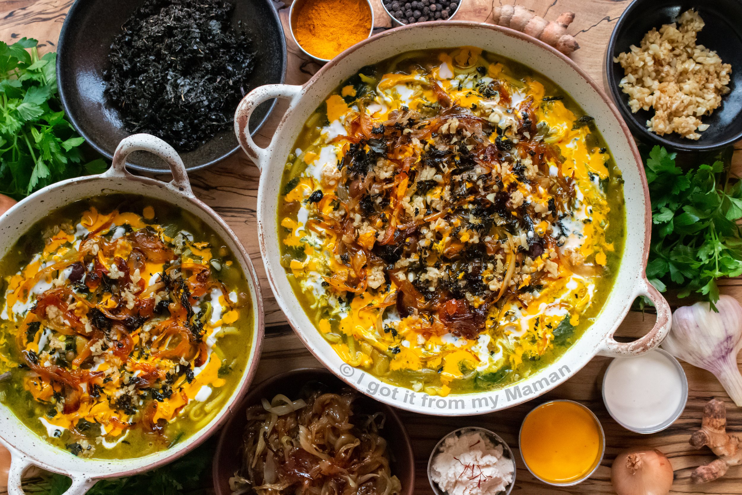 Ash-e Reshteh - Persian Noodle, Herb and Bean Pottage