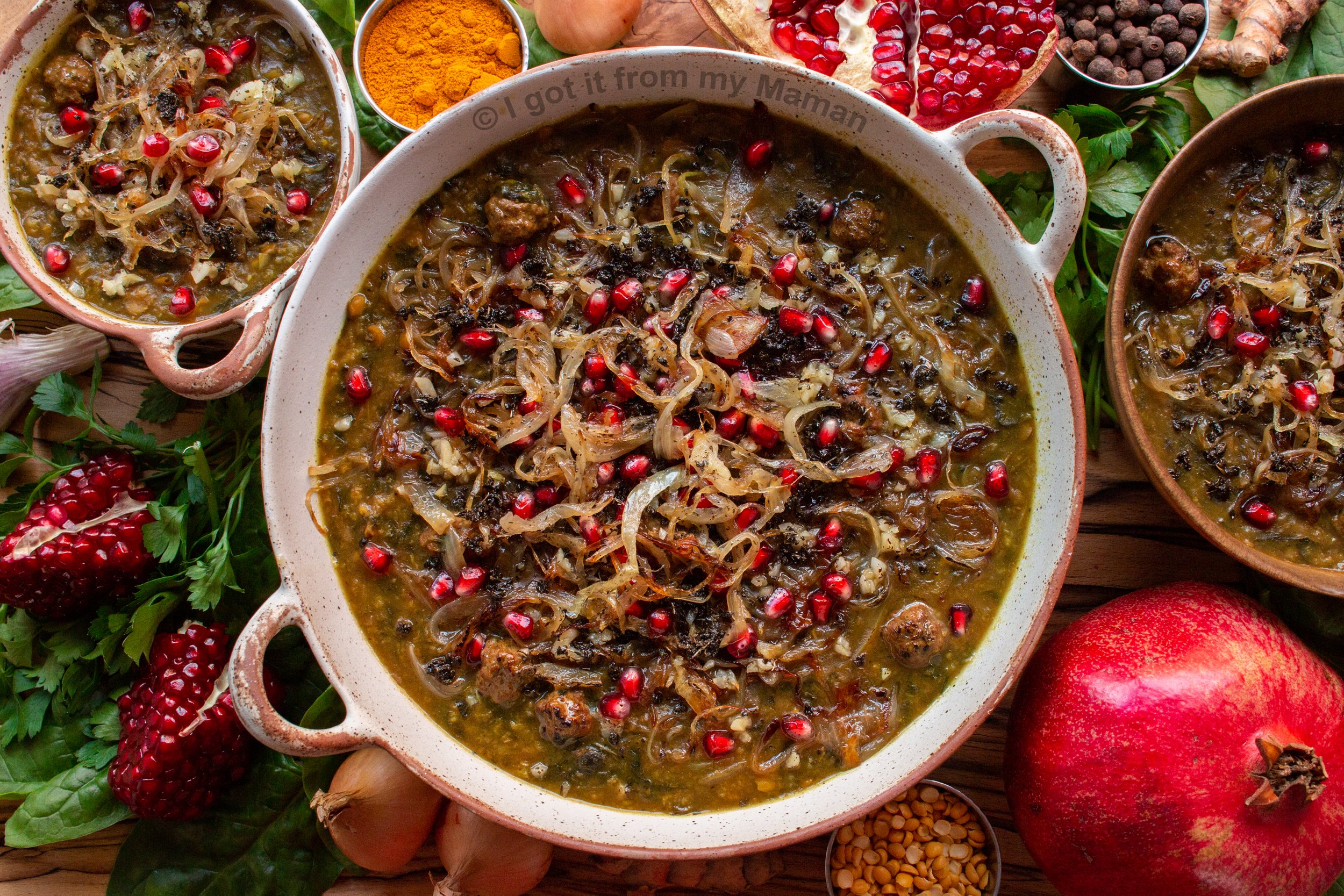Ash-e Anar - Persian Pomegranate and Herb Pottage