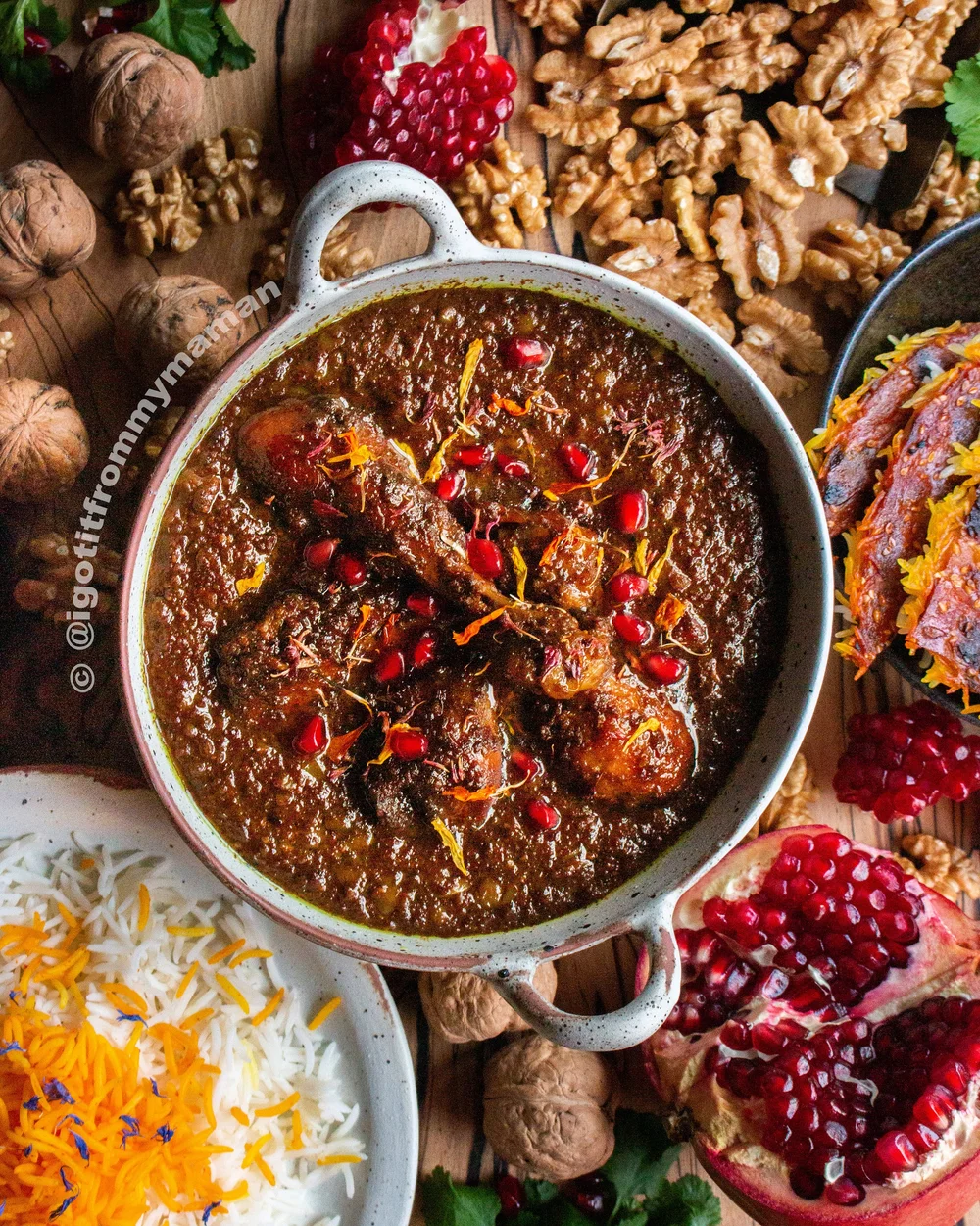 Khoreshe Fesenjan Recipe Persian Pomegranate And Walnut Stew — I got