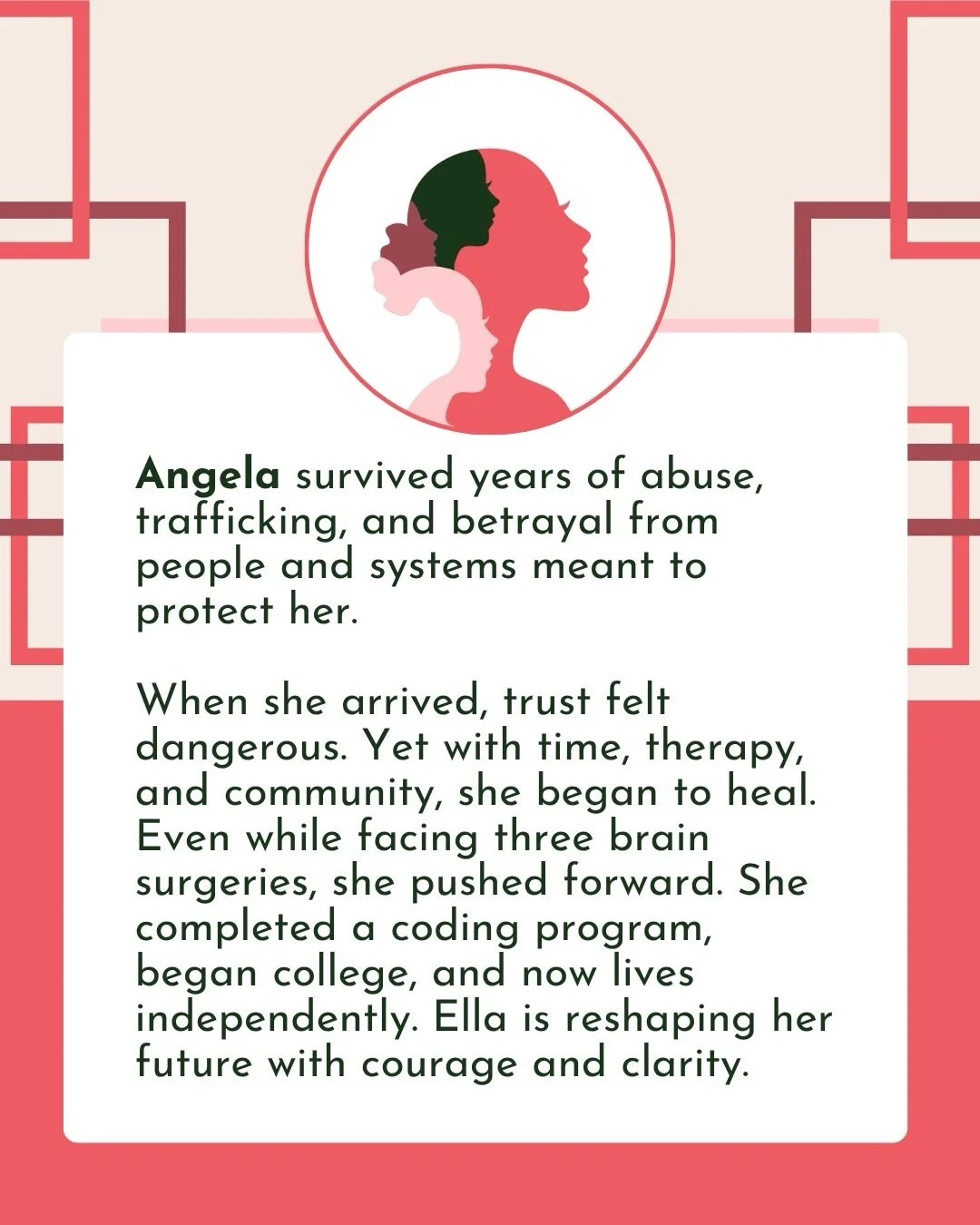 Healing is possible with time, care, and community 🫂

Angela&rsquo;s journey reflects deep courage and determination. With support and steady commitment to her goals, she is building a future that once felt out of reach.

Stories like this remind us