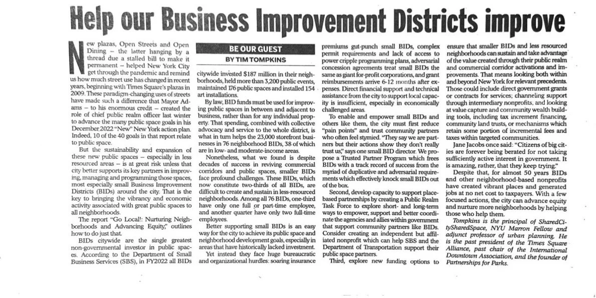 Op-Ed: Support Small BIDs