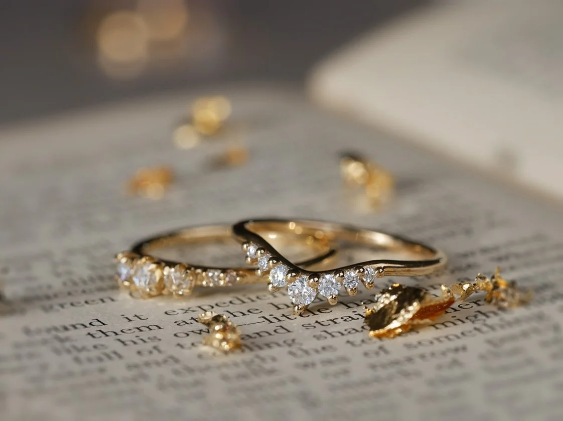 dainty diamond dewdrops suspended in liquid smooth gold 🫧

Stacks with most other rings! If you&rsquo;re not sure I can double check for you OR make you your very own custom-fit Dewdrop Vega band 🫡👩🏻&zwj;🏭

Alex &amp; Sam x
Always ethical, susta